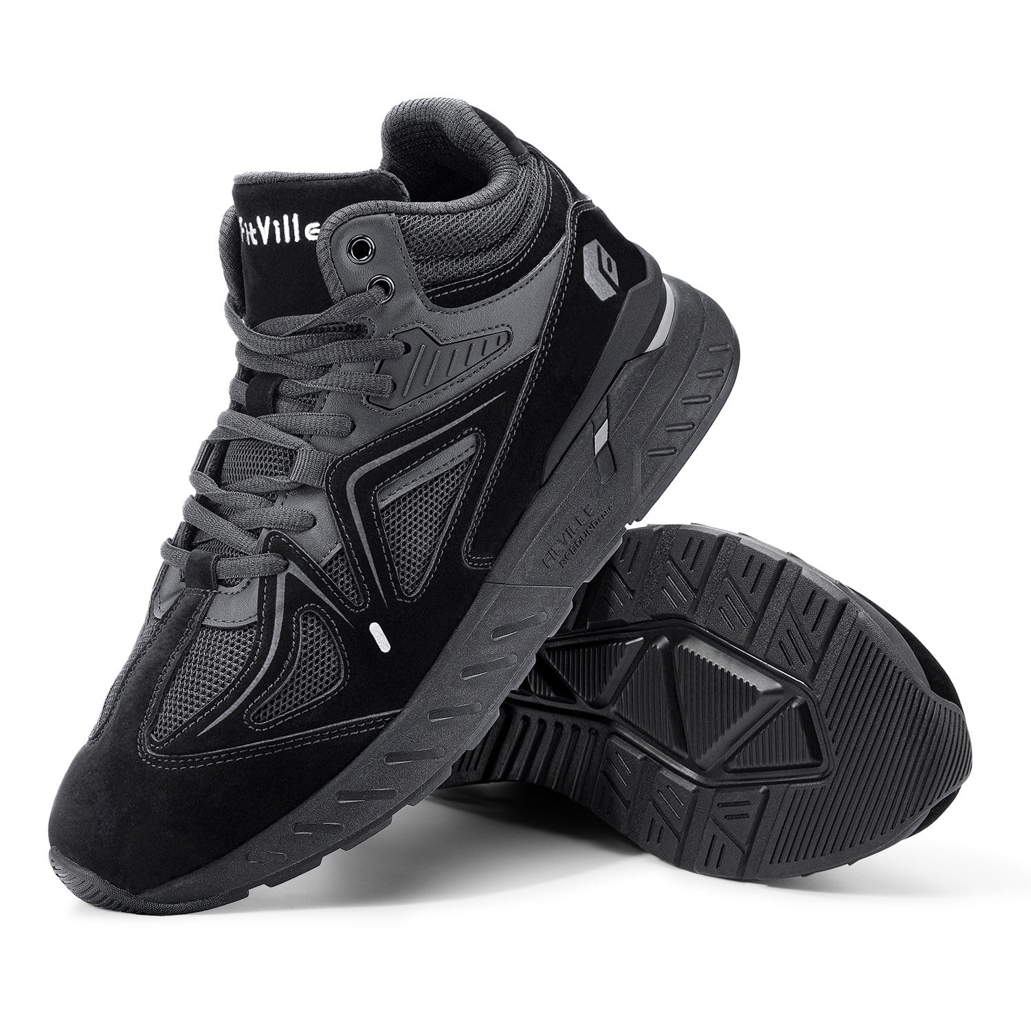 FitVille Men's Extra Wide Walking Shoes Wide Width Sneakers for Flat Foot Plantar Fasciitis Heel Pain Relief - Rebound Core