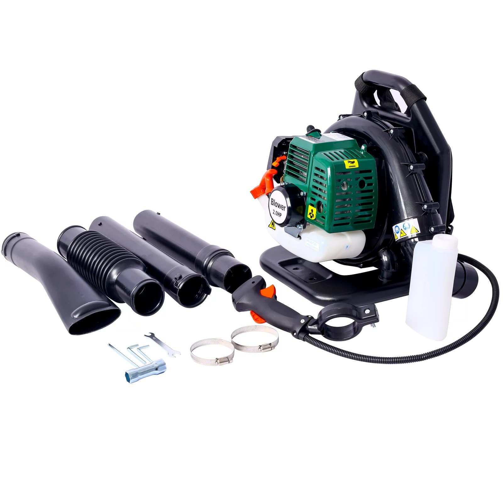 52CC 2-Cycle Gas Backpack Leaf Blower with extention tube,green