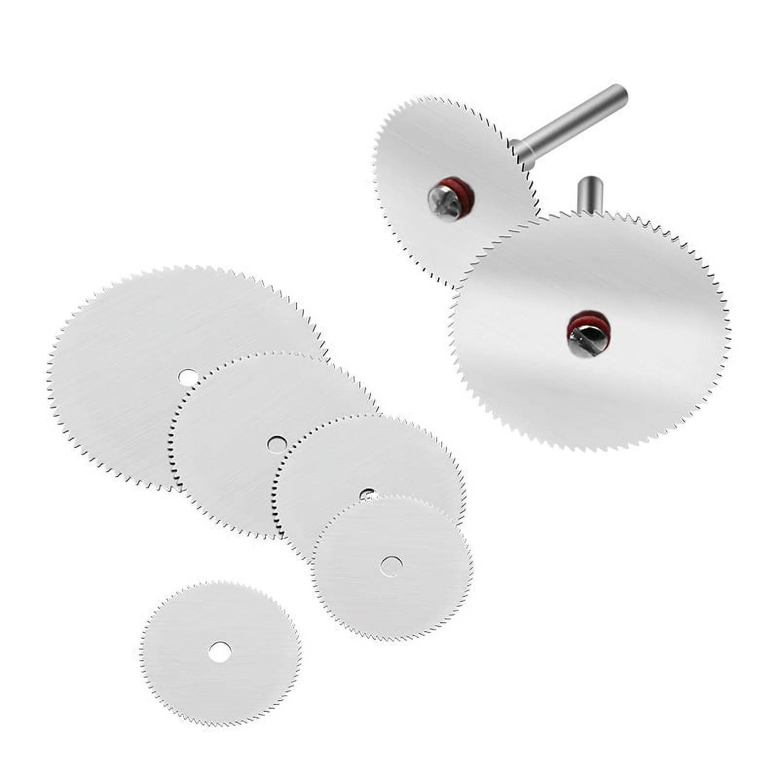 6pcs Mini Circular Saw Blade Set Stainless Steel Wood Cutting Disc for Dremel Rotary Tools with Mandrel Wood Cutter Wheel
