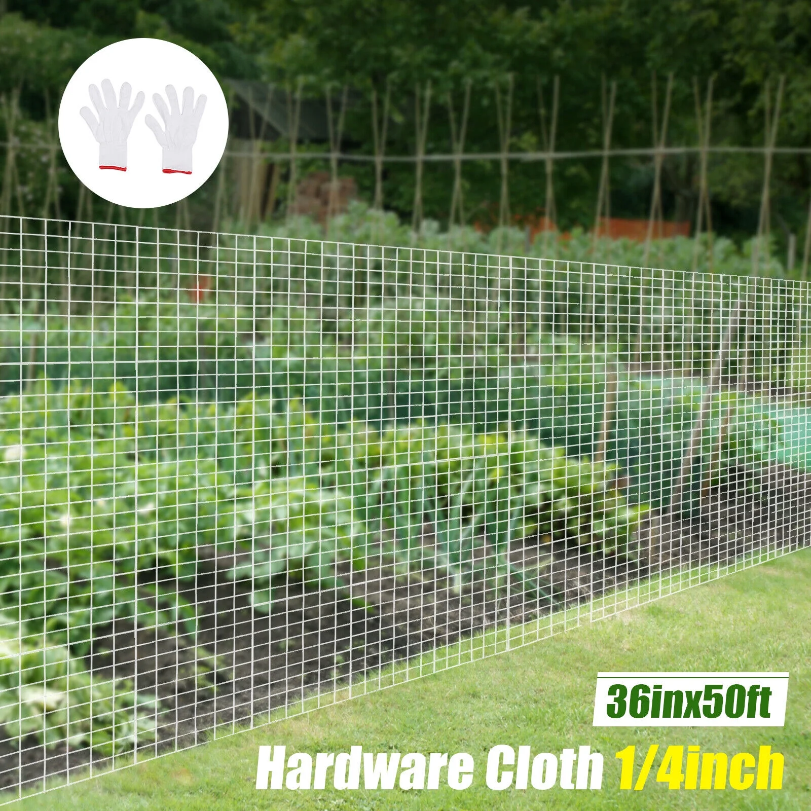 Miumaeov 36inx50ft Hardware Cloth 1/4 inch Galvanized Welded Wire Mesh Chicken Wire Fence Mesh Roll