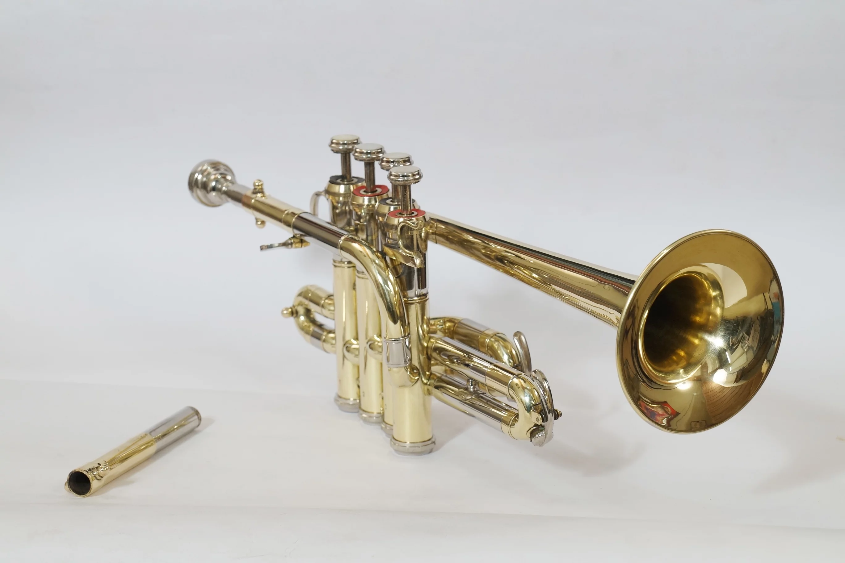 piccolo trumpet full brass finish Bb/A pitch with hard case bag and mouthpiece