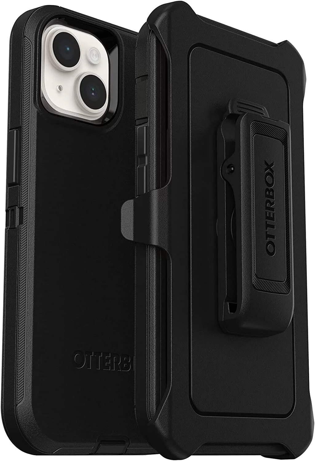 OtterBox Defender Screenless Series Case & Belt Clip Holster for iPhone 14 Plus, Black