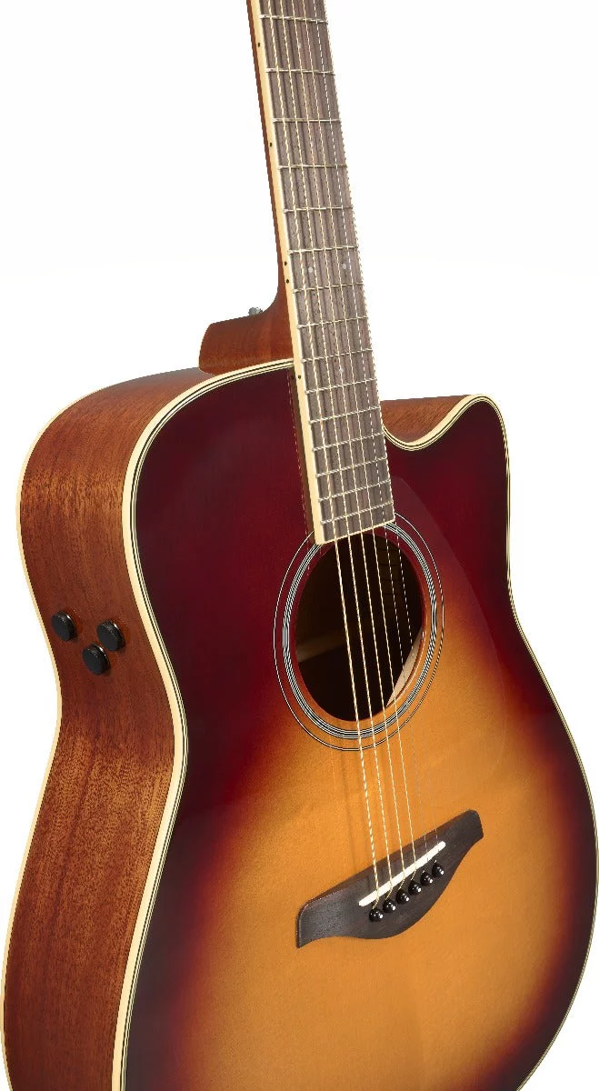 Yamaha FGC-TA TransAcoustic Dreadnought Cutaway Acoustic-Electric Guitar Brown Sunburst
