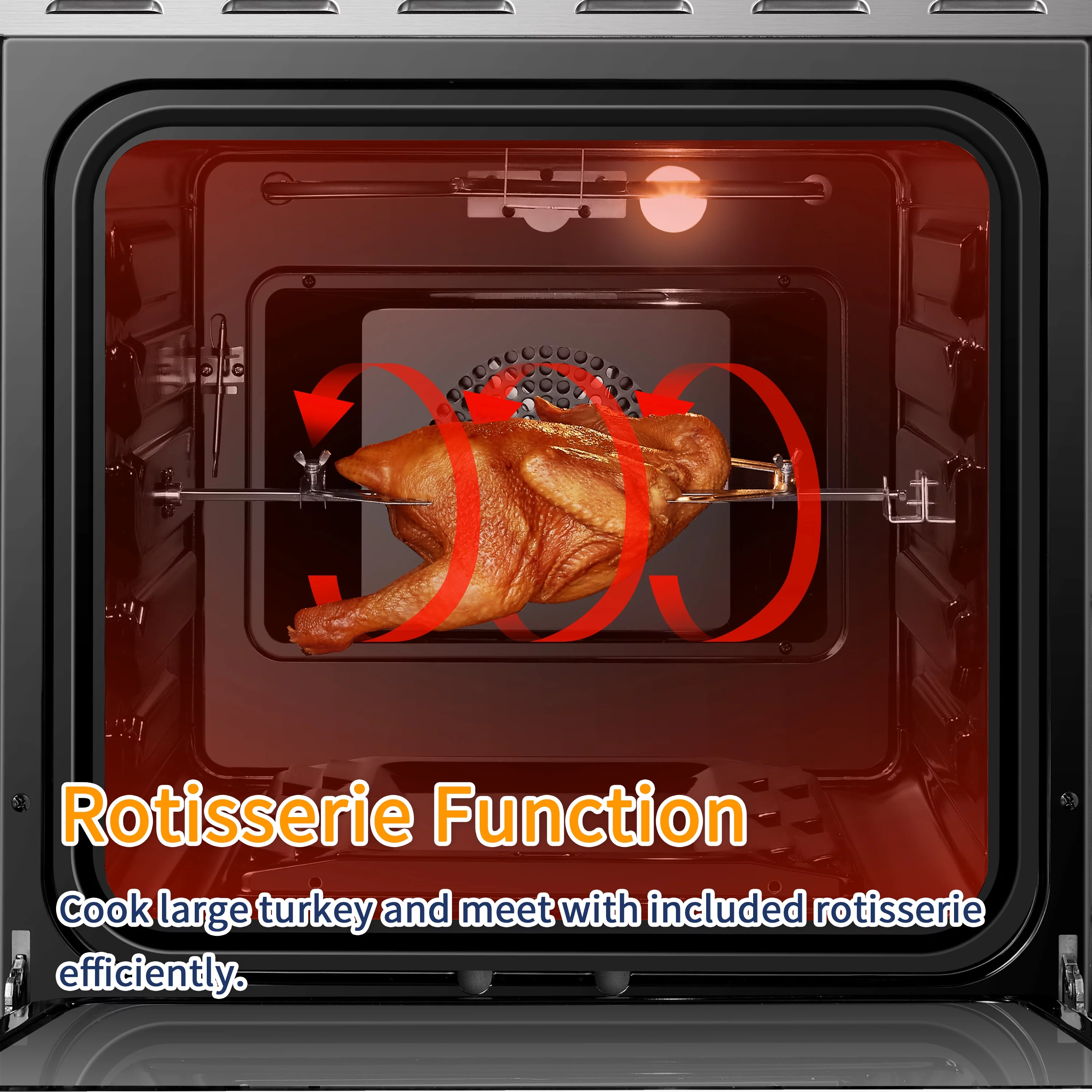 Lanbo 24 inch 2.9 Cu.ft Freestanding Electric Range with Rotisserie and  Convection Oven