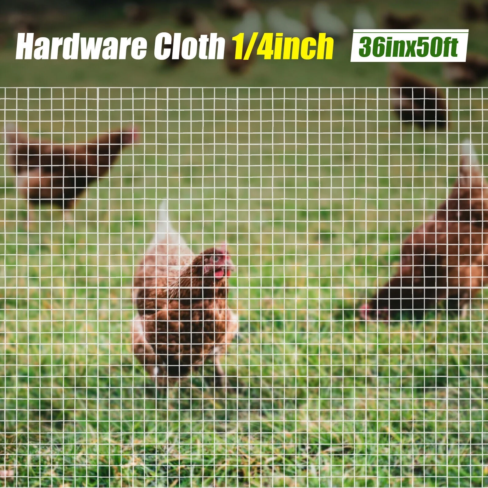 Miumaeov 36inx50ft Hardware Cloth 1/4 inch Galvanized Welded Wire Mesh Chicken Wire Fence Mesh Roll