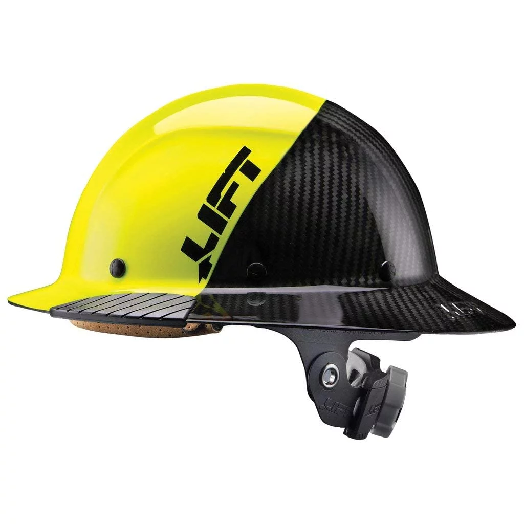 Lift Safety DAX Fifty 50 Carbon Fiber Full Brim Hardhat (Yellow)