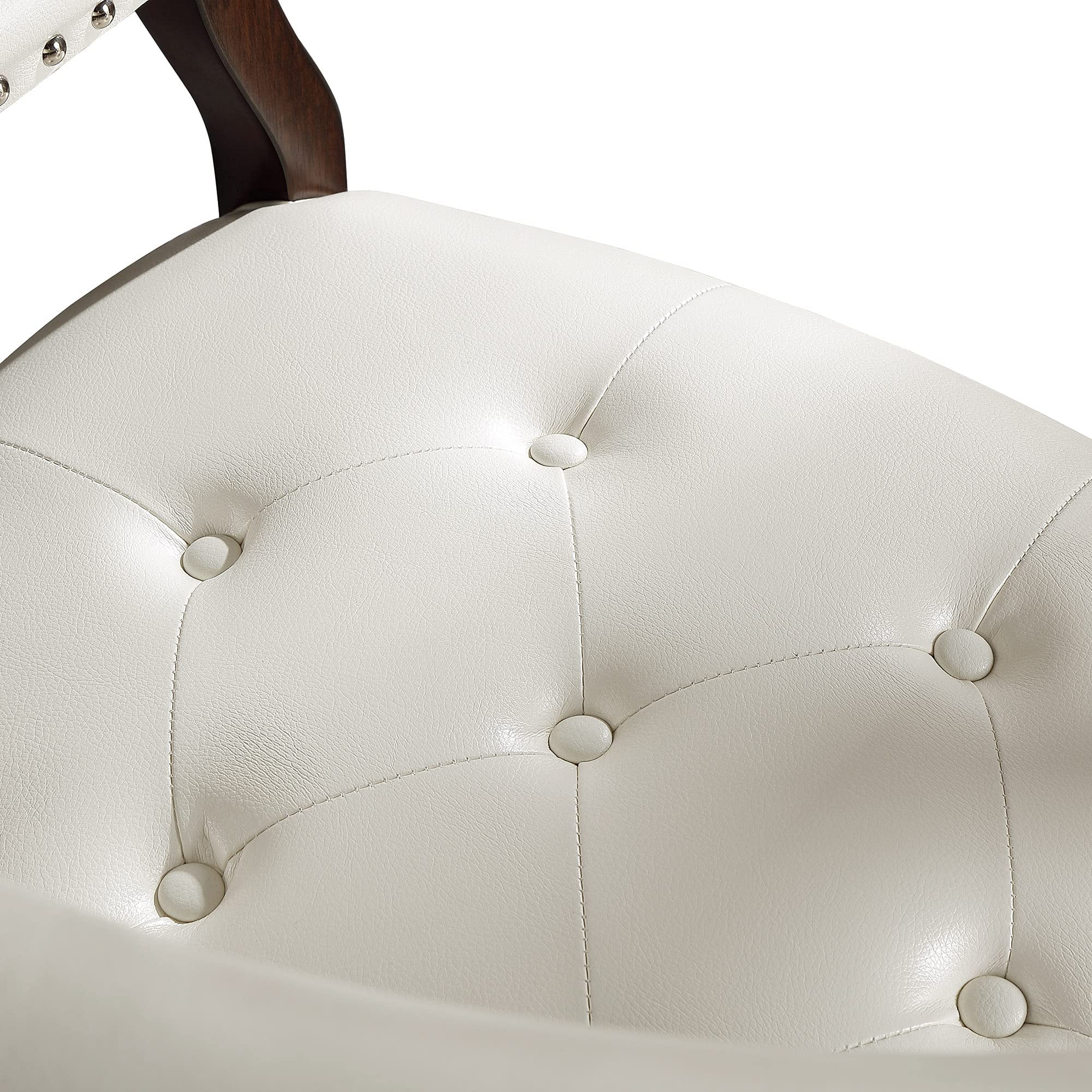 JESONVID Dining Chair with Casters Set of 2, Captain's Chair with Caster Dining Room Chairs with Rollers Curving Backrest Dinette Sets Poker Chair with Wheels Kitchen Table Rolling Chairs,White 318WT