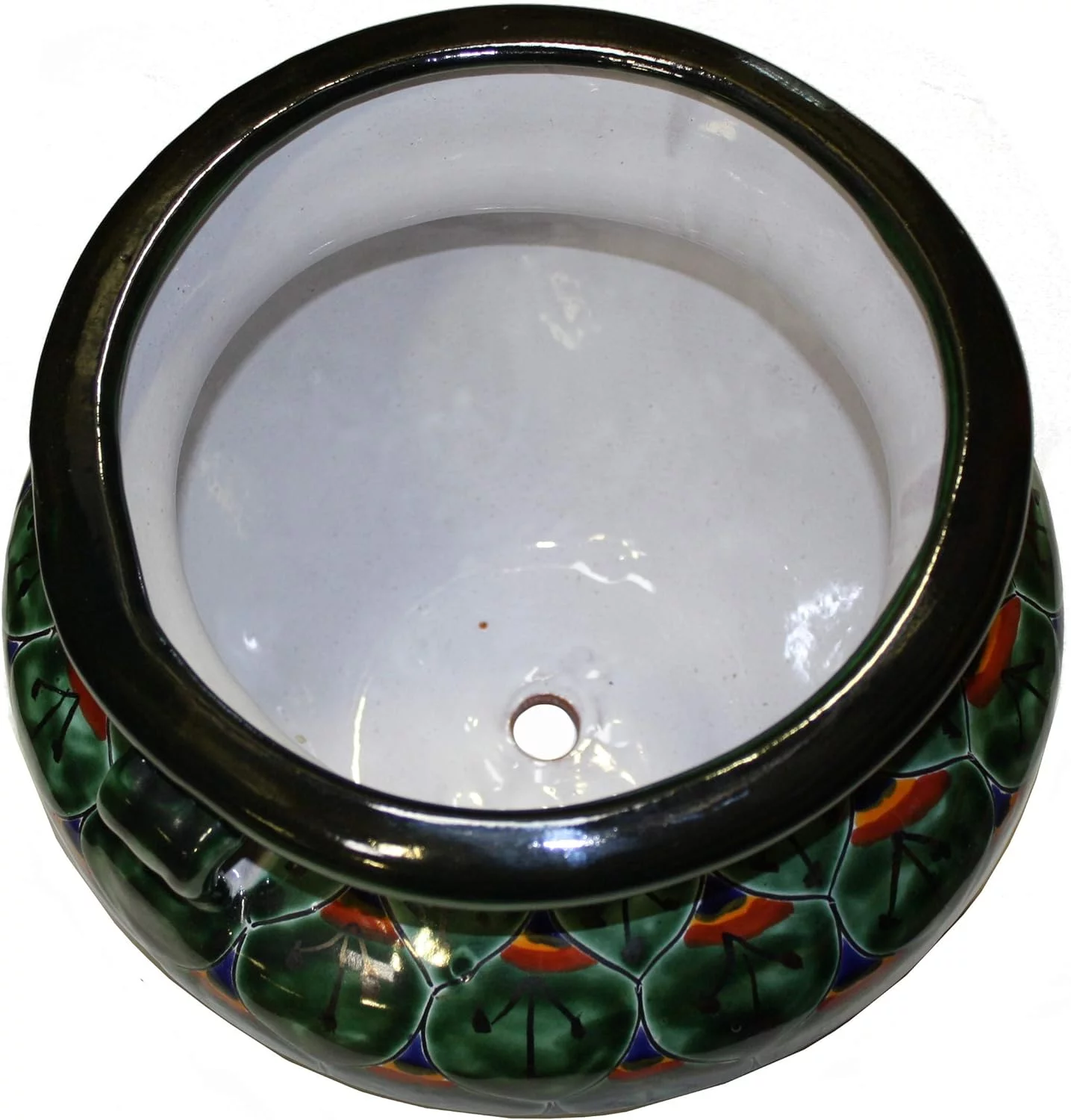 Large-Sized Green Peacock Mexican Colors Talavera Ceramic Garden