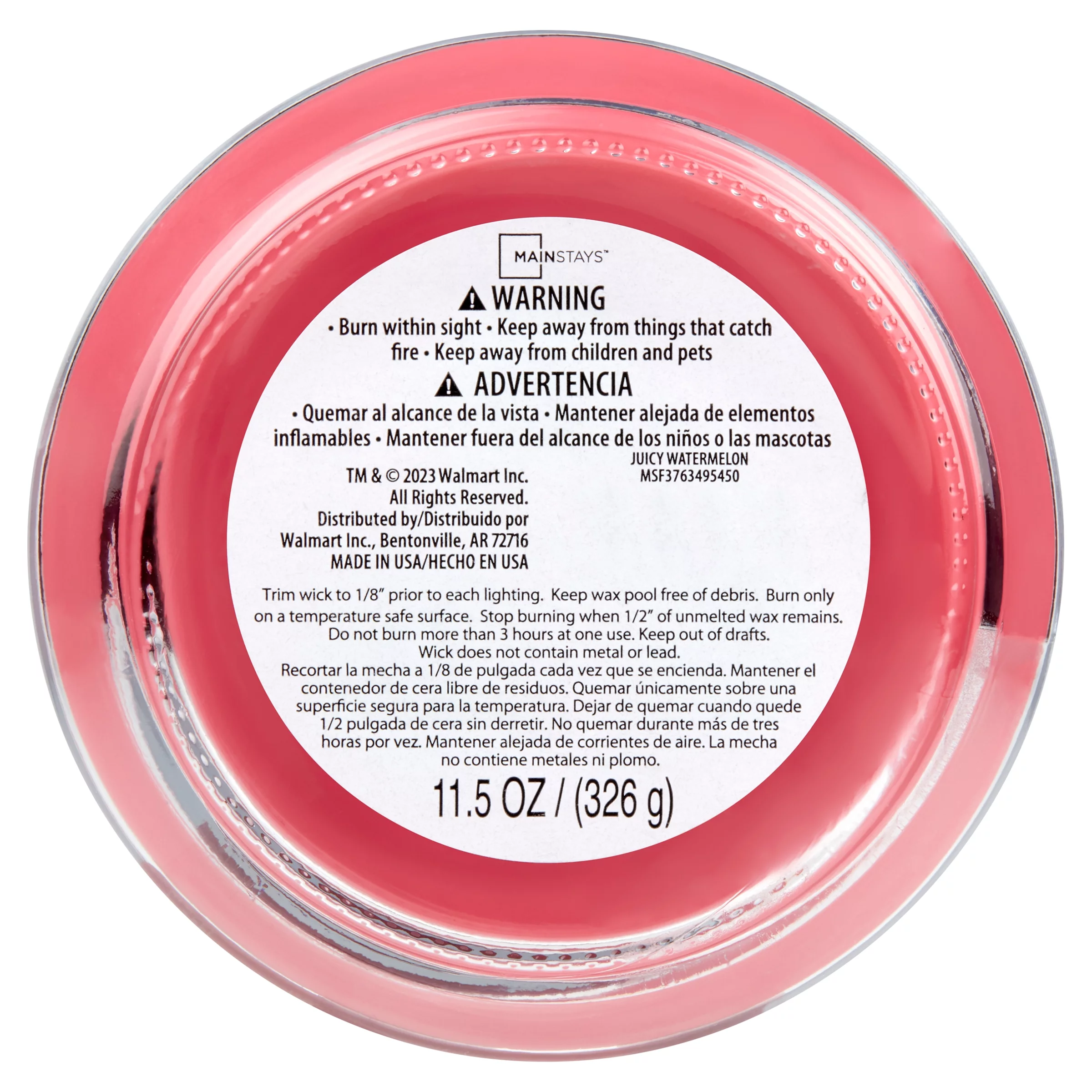 (2 pack) Mainstays Juicy Watermelon Scented 3-Wick Candle, 11.5oz