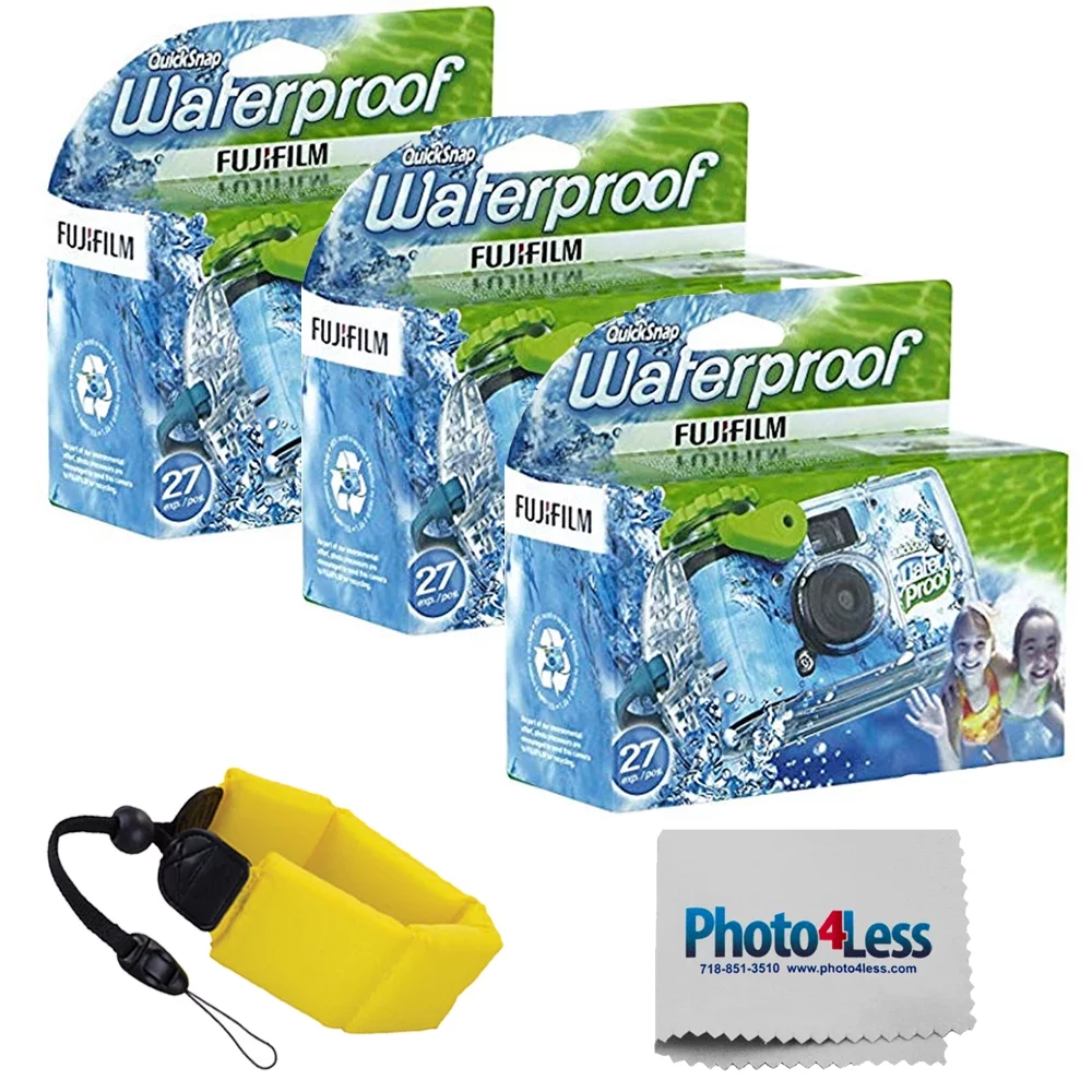 Fujifilm Quick Snap Waterproof 35mm Single Use Camera 3 pack | Floating Handle