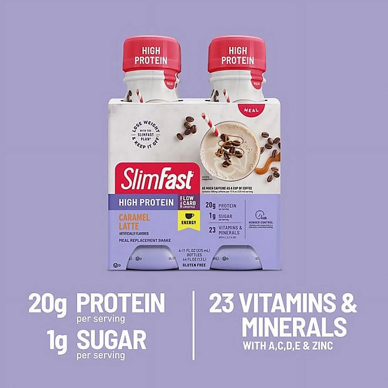 slimfast advanced energy caramel latte meal replacement shakes