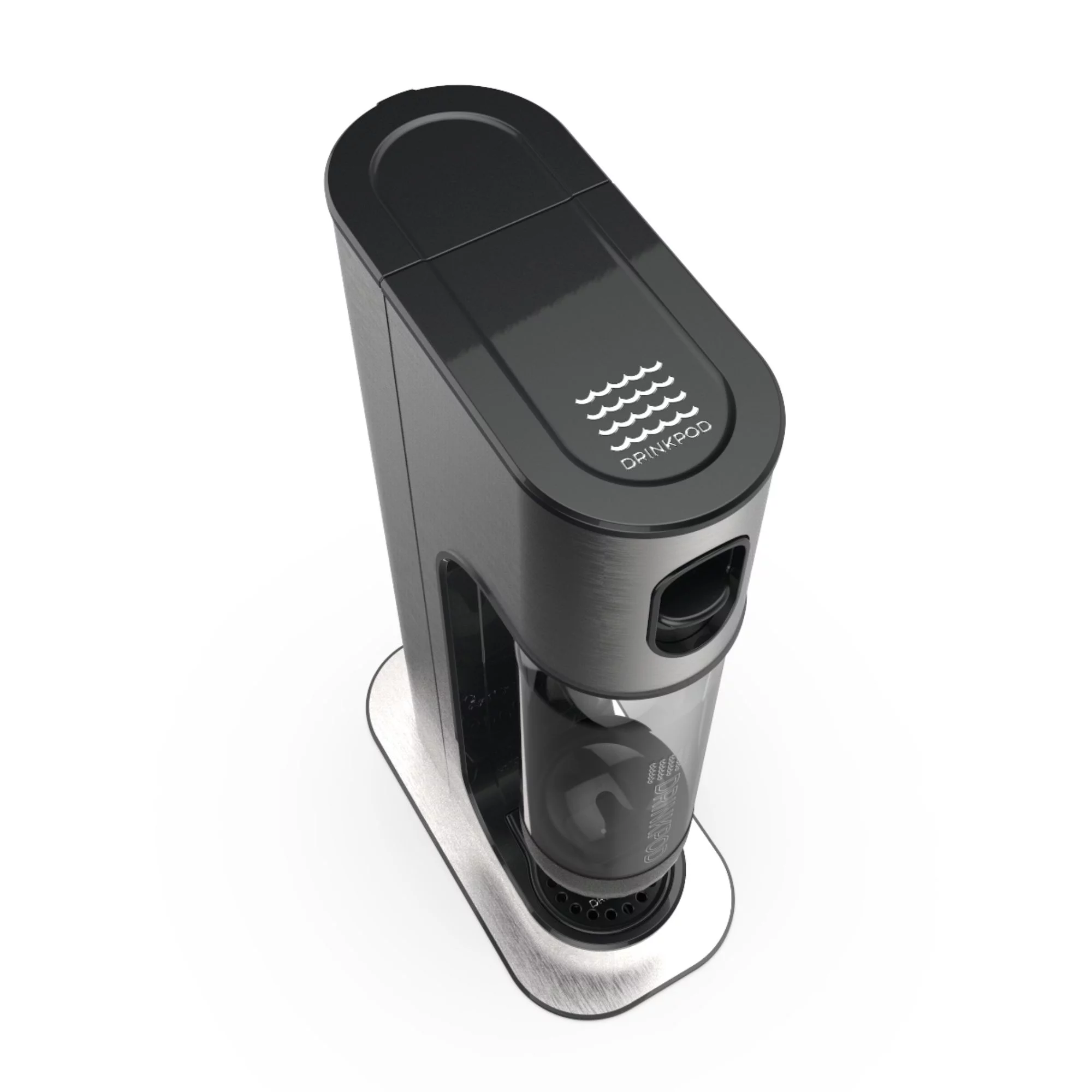 Drinkpod Stainless Steel Premium Sparkling Water Machine | Includes 2 C02 Cylinder & 3 x Bottles | Ultra Fizz Carbonated Machine In Stainless Steel