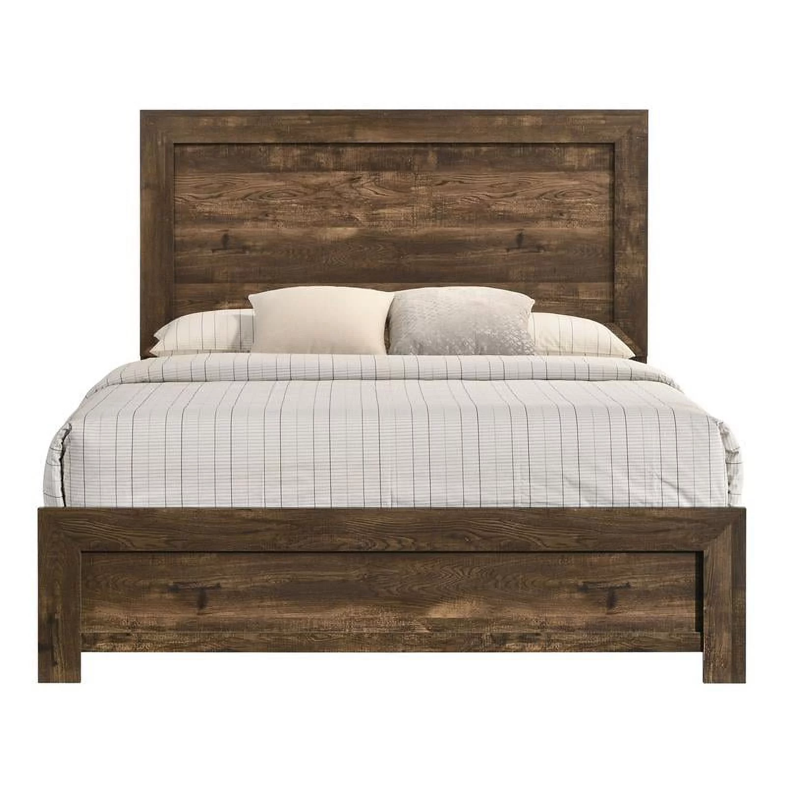 Furniture of America Kodo Rustic Wood Full Panel Bed in Walnut
