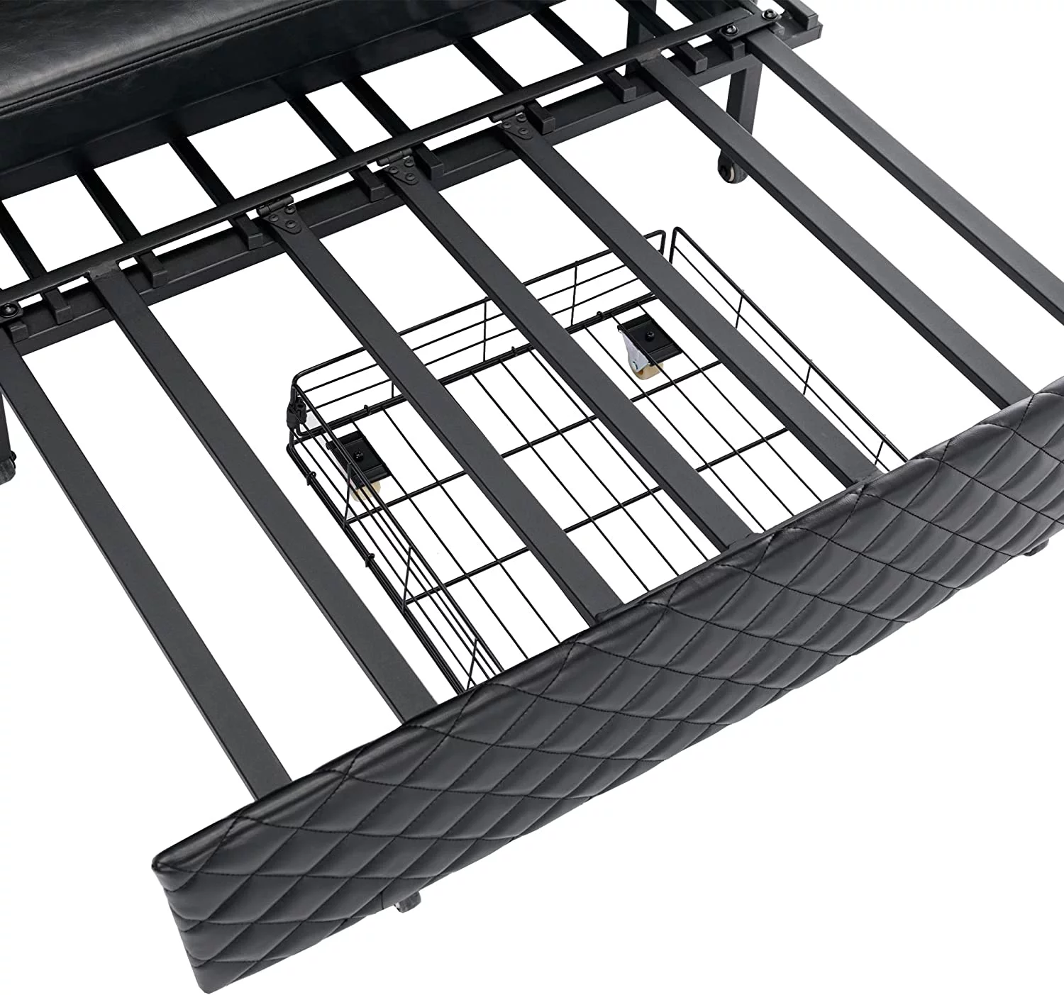 Tabaray Leather Loveseat Sleeper Sofa Bed,2 Seat Arm Chair with Side Pocket and Cushions,Mini Pull Out Couch for Bedroom,Office,Living Room,Small Space (Black Leather)