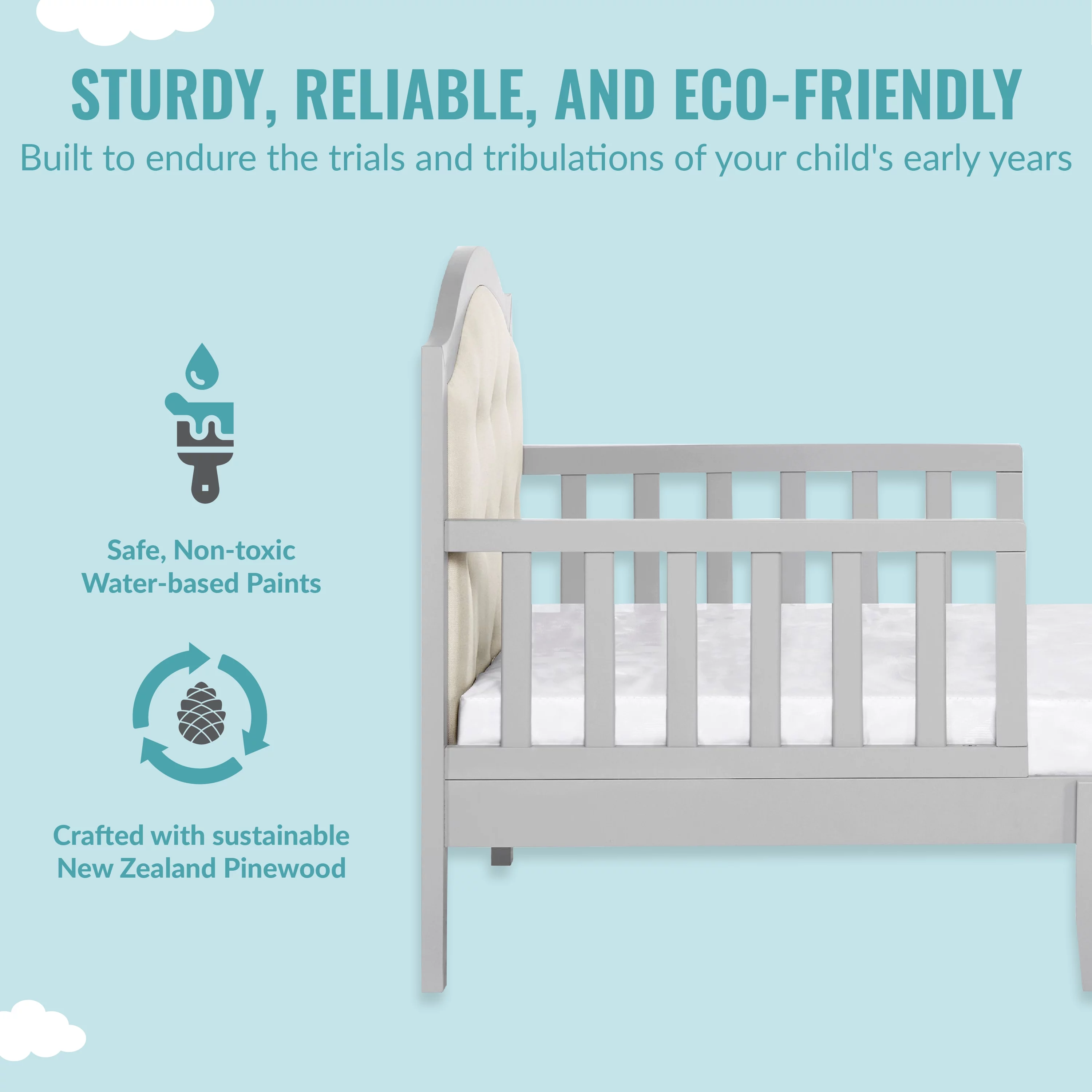 Dream On Me Zinnia Toddler Bed, Grey