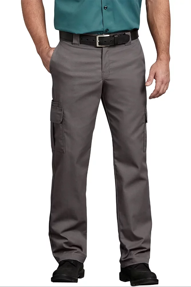 Dickies Men's Flex Regular Fit Straight Leg Work Cargo Pants Dark Grey 42X32