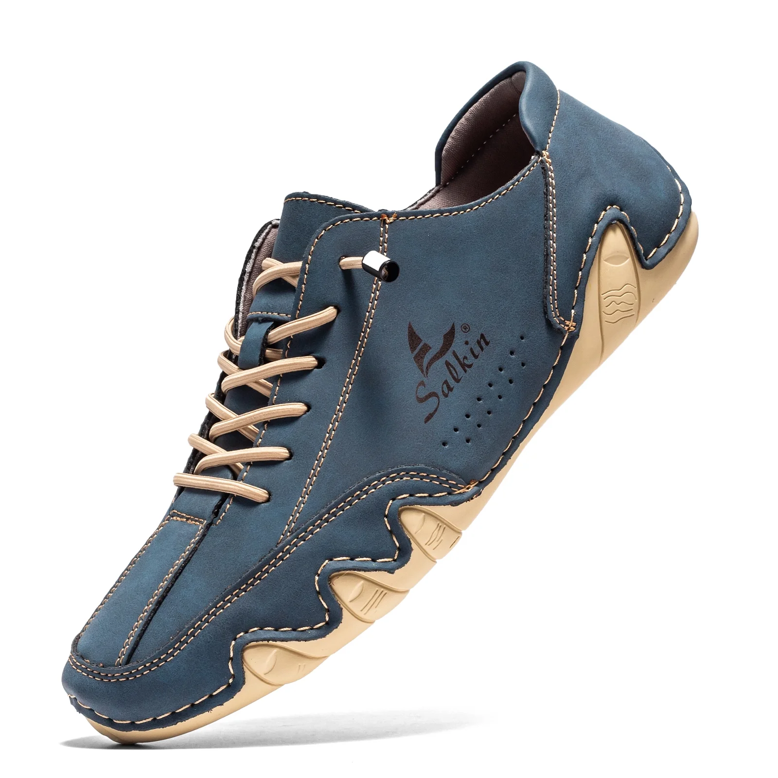 Flyland Men's Ankle Boots Slip on Casual Leather Sneakers Shoes Lace Up Vintage Male Chukka Boot