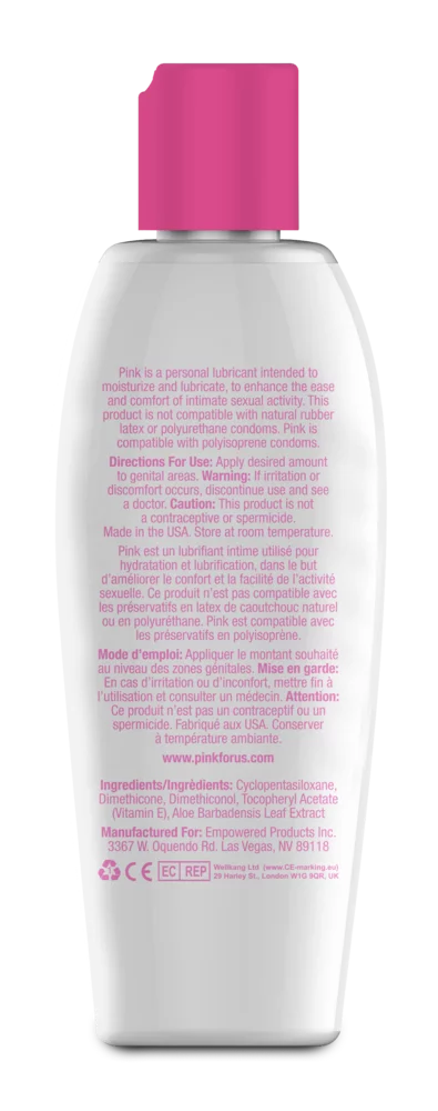 PINK Silicone Lube - Silicone Based Liquid Personal Lubricant for Women - 4.7 fl.oz / 140 ml