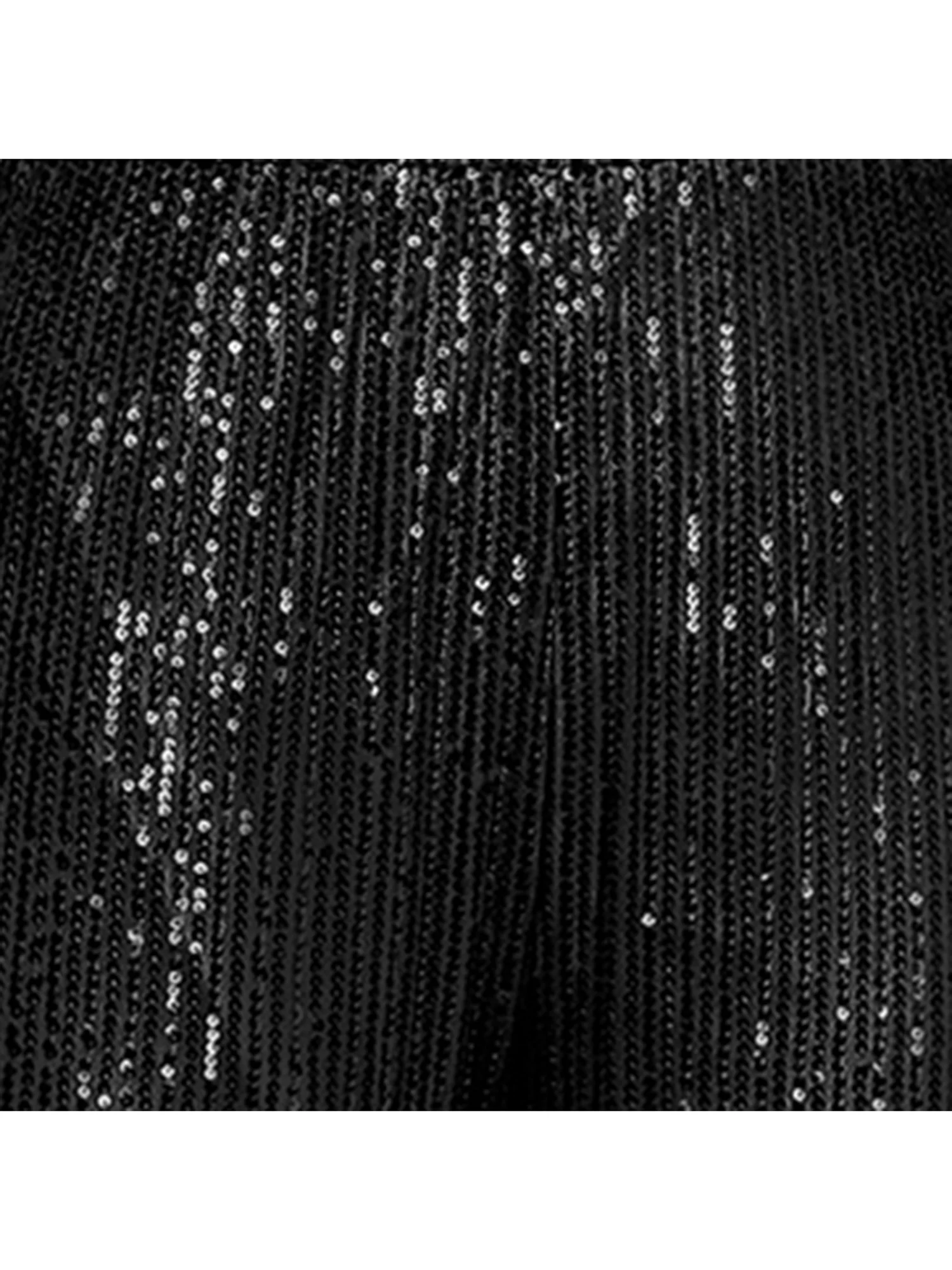 Women Elegant Glitter Sequin Pants High Waist Loose Fit Straight Leg Invisible Side Zipper Closure Trousers
