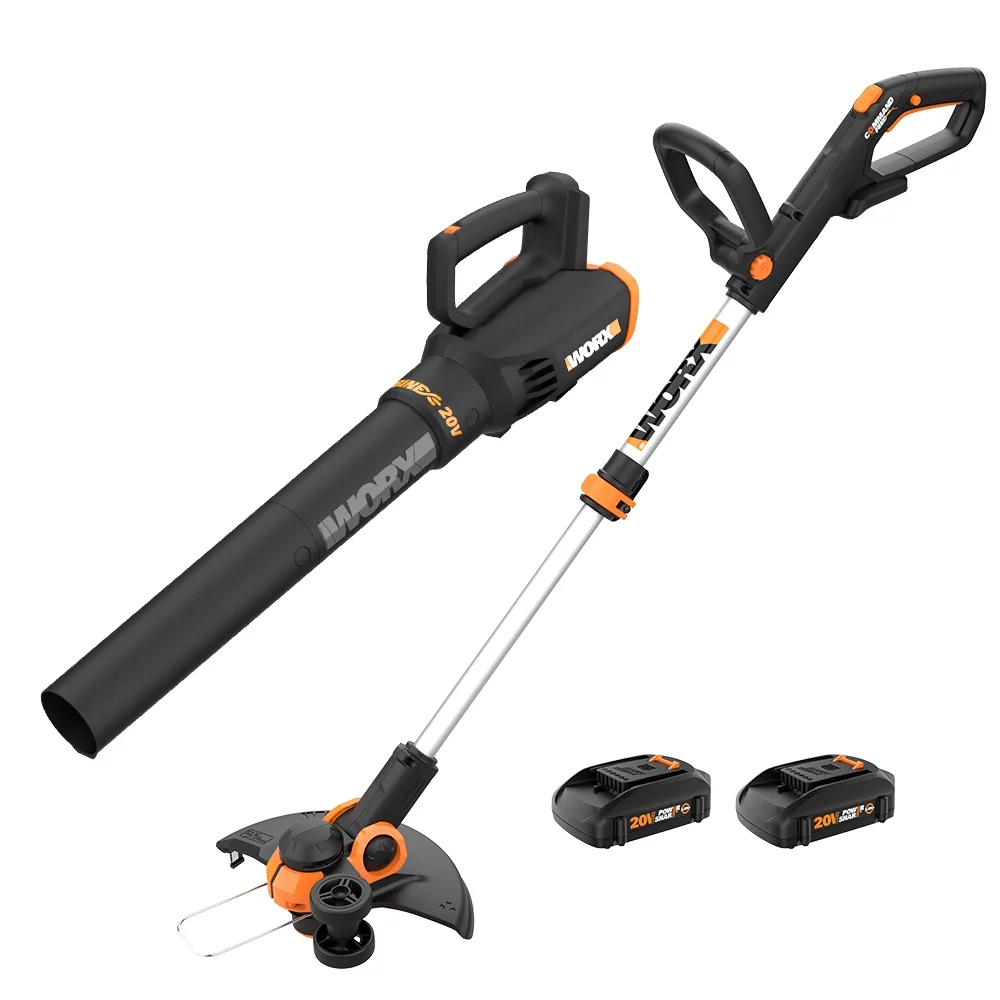 Worx WG928 Power Share 20V GT 3.0 Trimmer & Turbine Blower (Batteries & Charger Included)