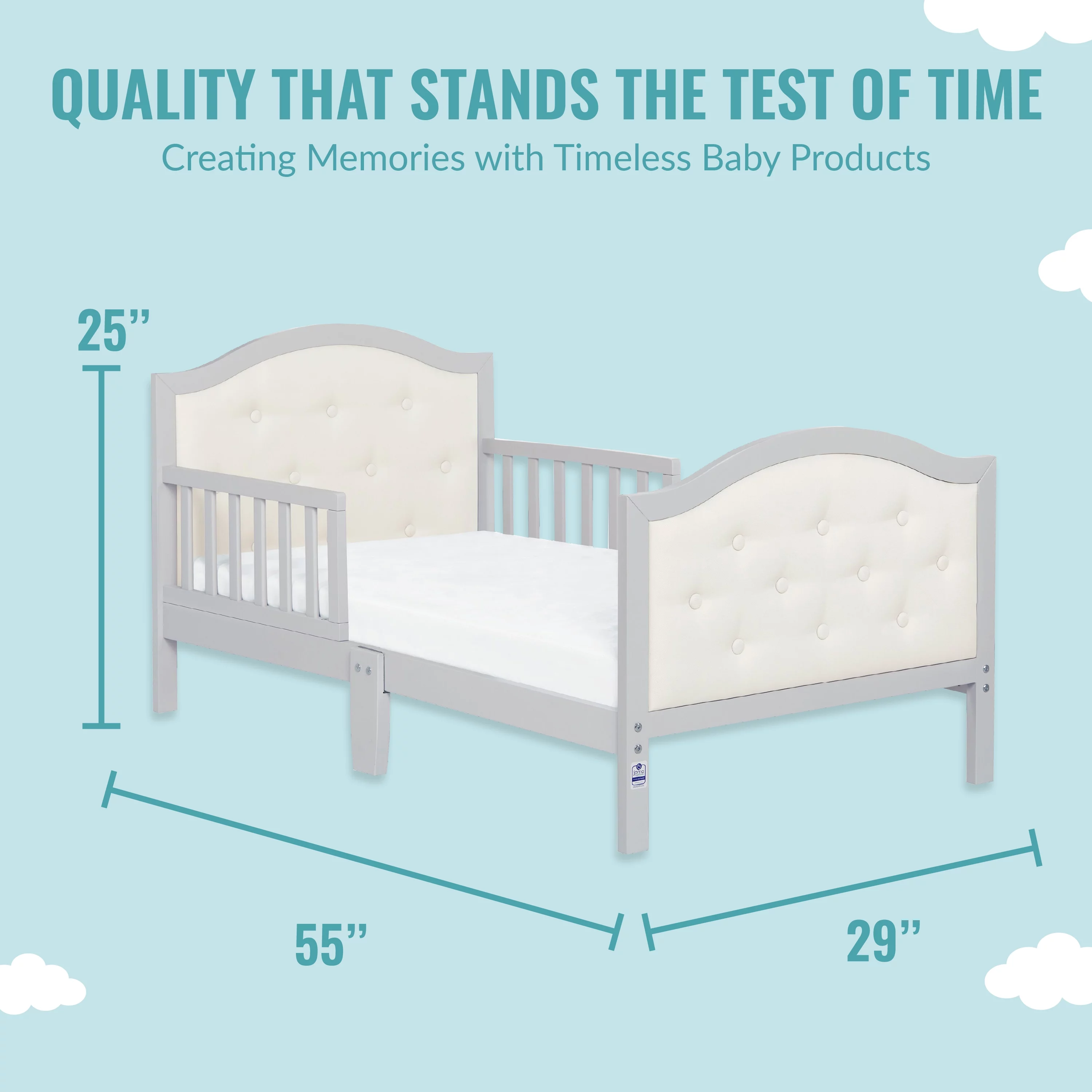 Dream On Me Zinnia Toddler Bed, Grey