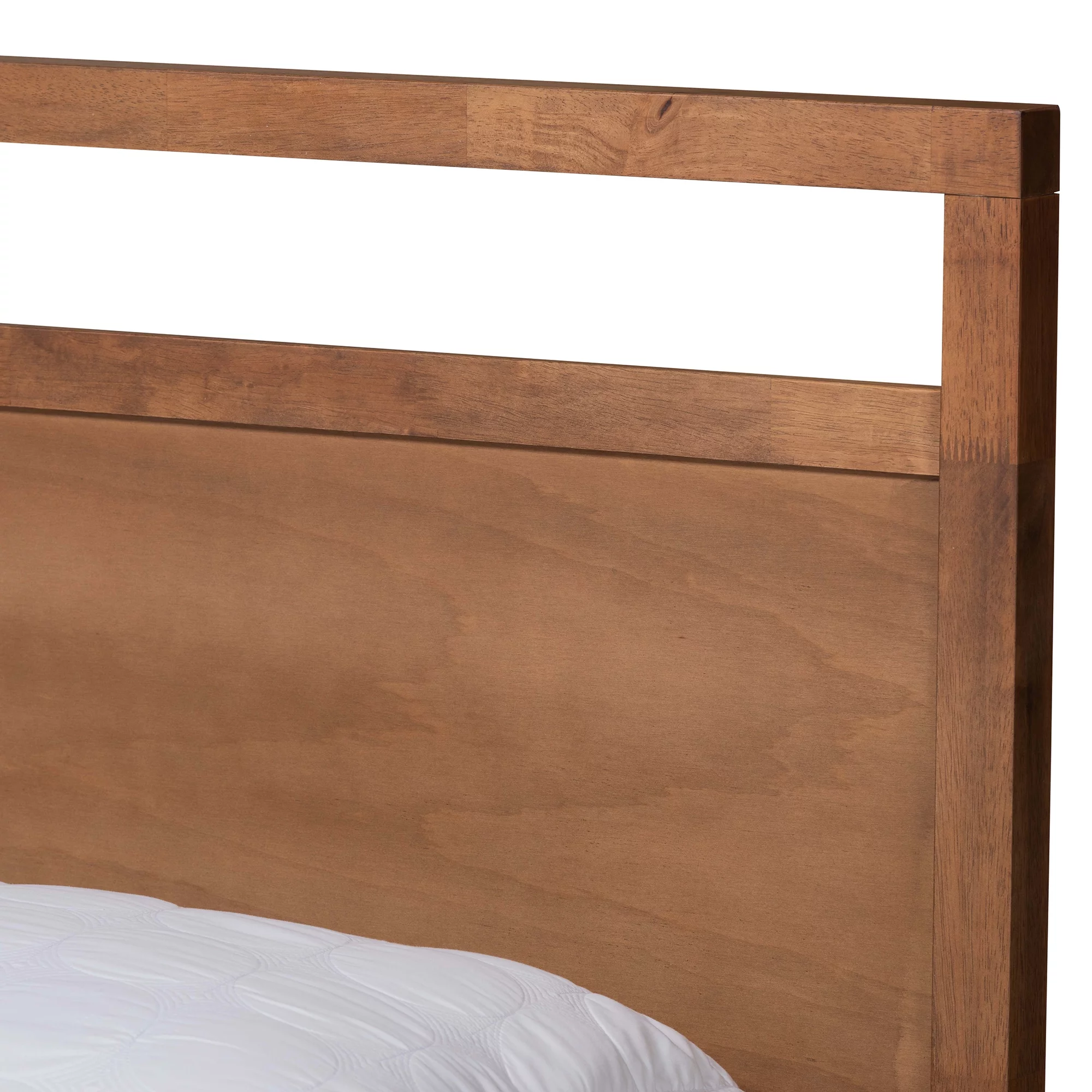 Baxton Studio Saffron Modern and Contemporary Walnut Brown Finished Wood Full Size 4-Drawer Platform Storage Bed