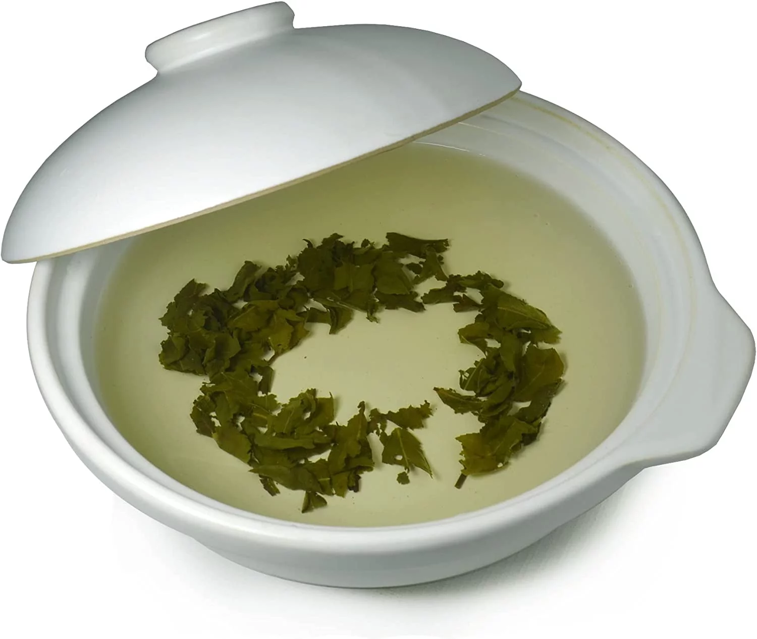 Casserole Clay Pot Heat-resistant Premium Ceramic Bowls Lid Cooking Soup Black White (Black 60oz)