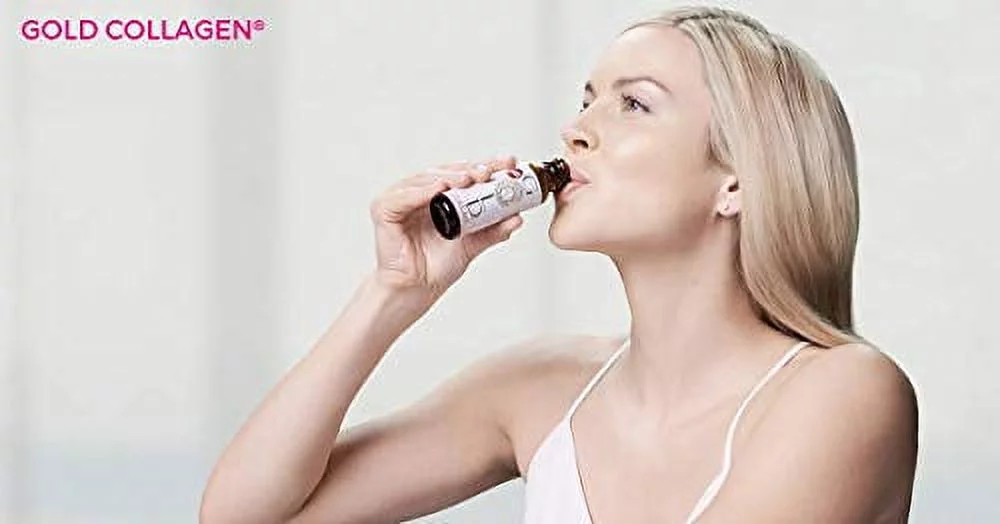Pure Gold Collagen | The Original #1 Liquid Collagen Anti Aging Supplement | Hydrolyzed Marine Collagen Drink with Hyaluronic Acid, Borage Oil, Vitamins & Minerals for Hair Skin and Nails | 30 Day