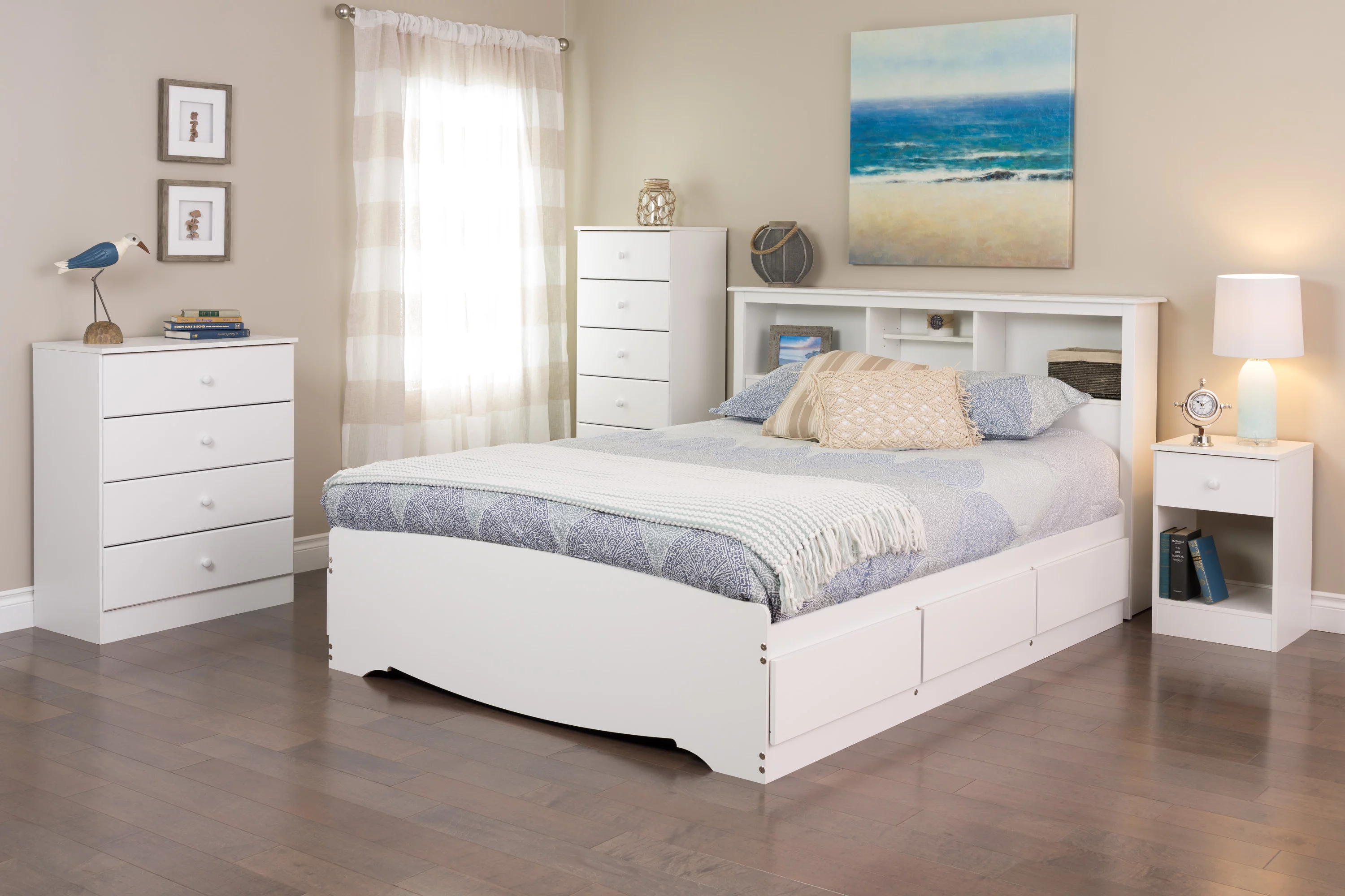 Prepac Astrid Modern 4-Drawer Vertical Dresser, White