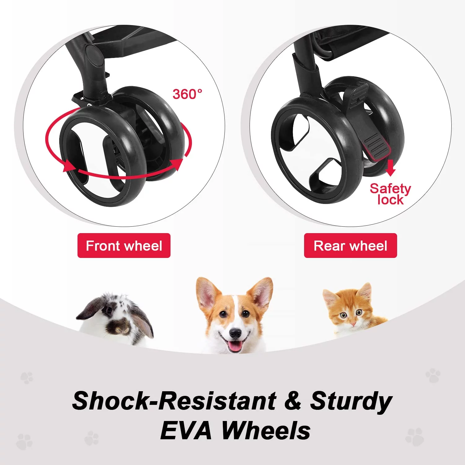 BestPet 3-in-1Pet Stroller Premium Multifunction Dog Cat with Detachable Carrier &Cup Holder,Grey