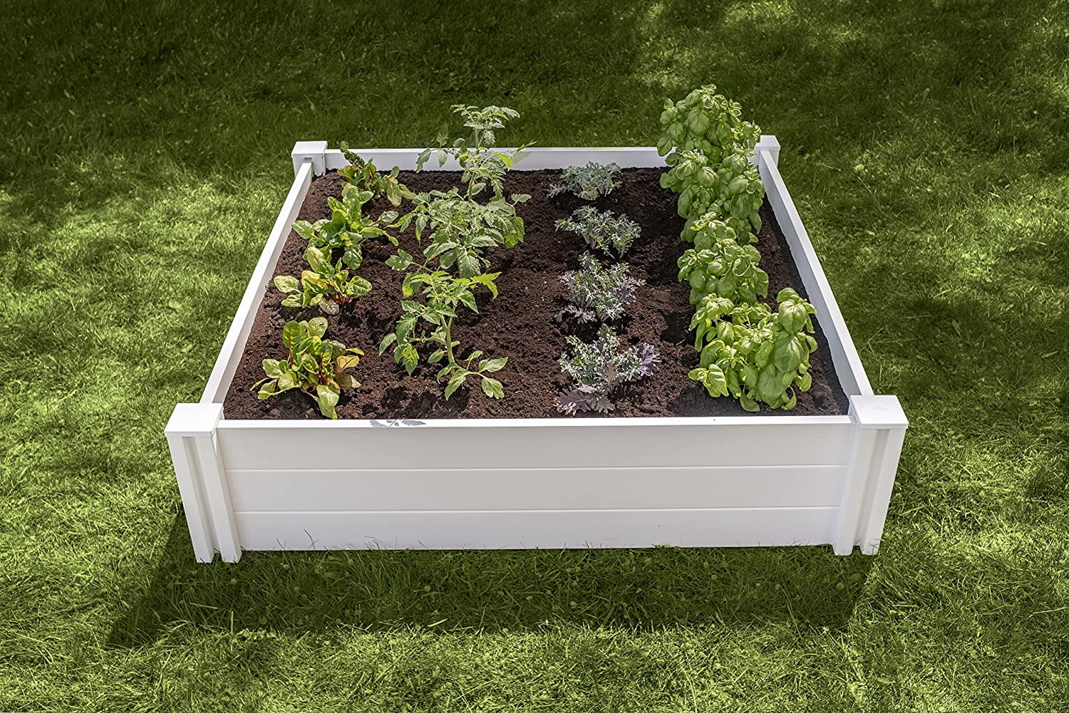 Vita Classic 4 ft x 4 ft x 11 in White Vinyl Raised Garden Bed, VT17108