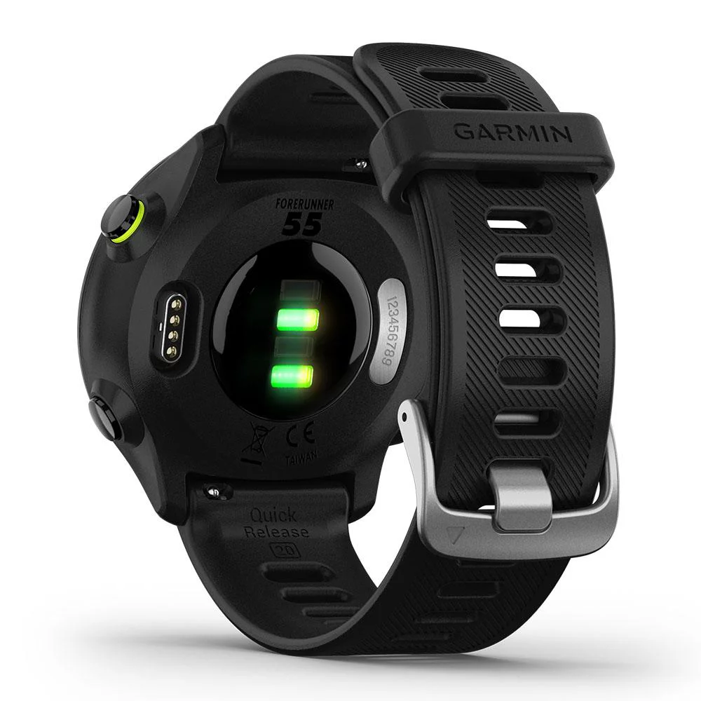 Garmin Forerunner 55 (Black) GPS Running Smartwatch Power Bundle with PlayBetter Portable Charger & HD Screen Protectors