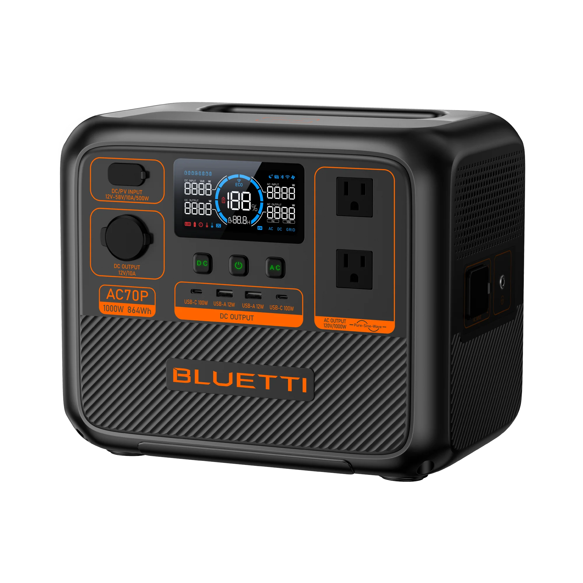 BLUETTI AC70P Portable Power Station | 1000W 864Wh
