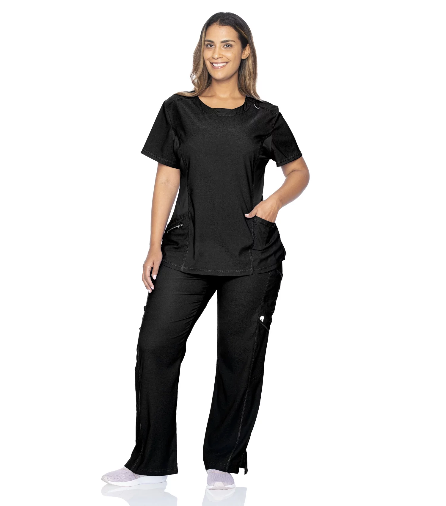 Urbane Women's Align Contemporary Slim Fit Fade Resistant 3 Pockets Pull On Cargo Scrub, Style 9333
