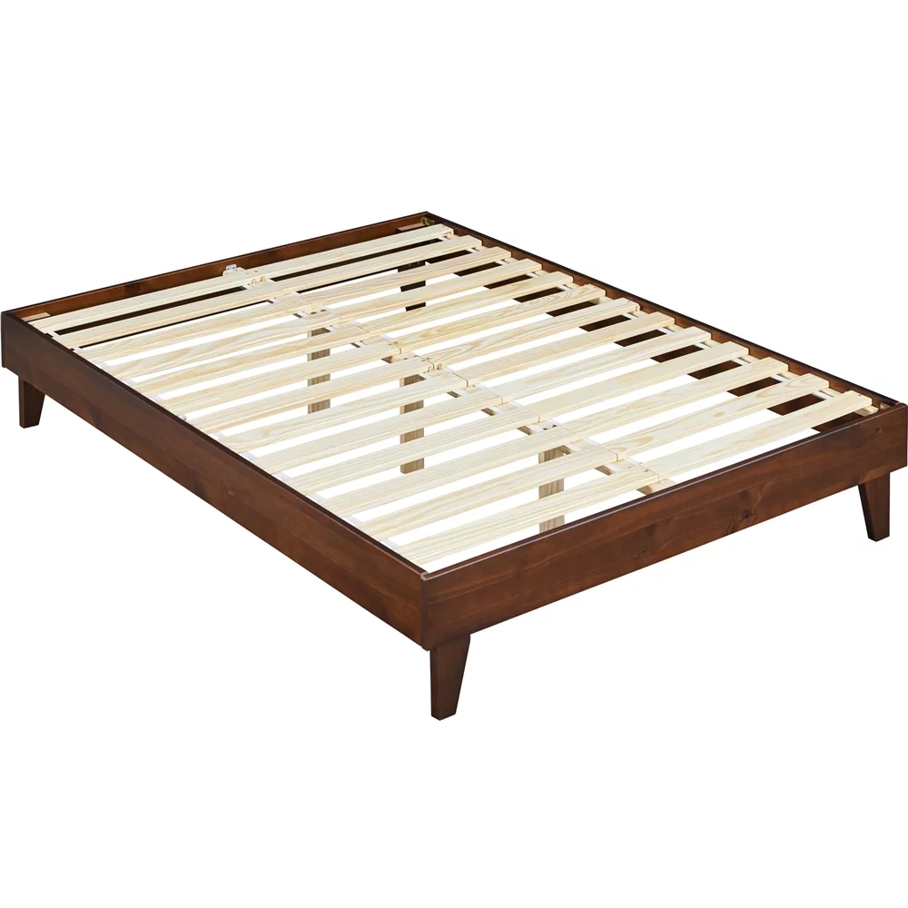 Yaheetech Platform Bed Frame with Wooden Slats,No Box Spring Needed,Full,Smoked Walnut
