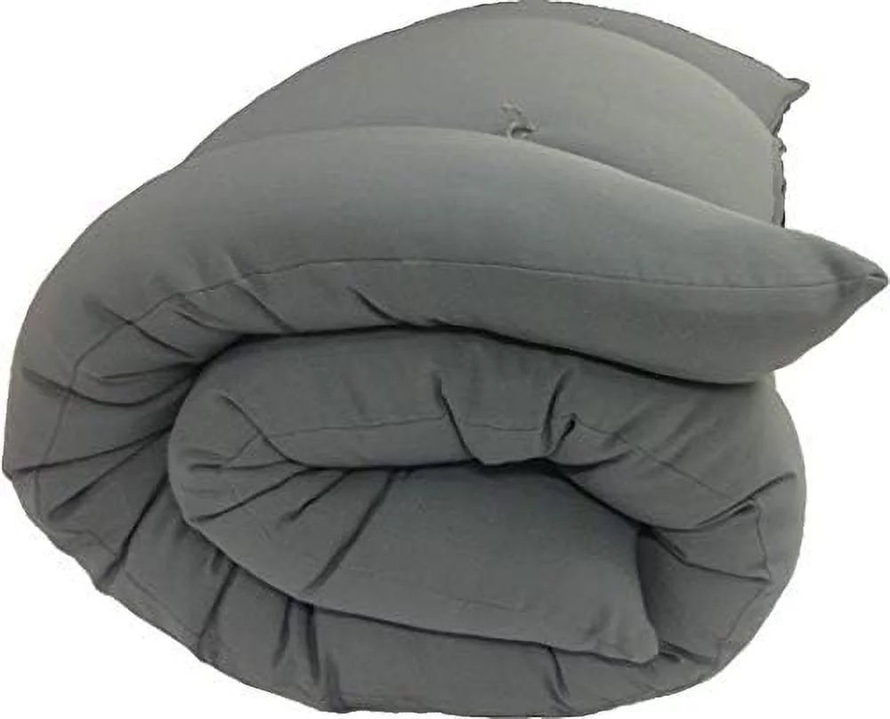 HBBOOMLIFE D&D Futon  Traditional Japanese Floor Rolling Futon Mattress  Foldable Bed (White  80 x 39 x 3 (in) Twin Size)