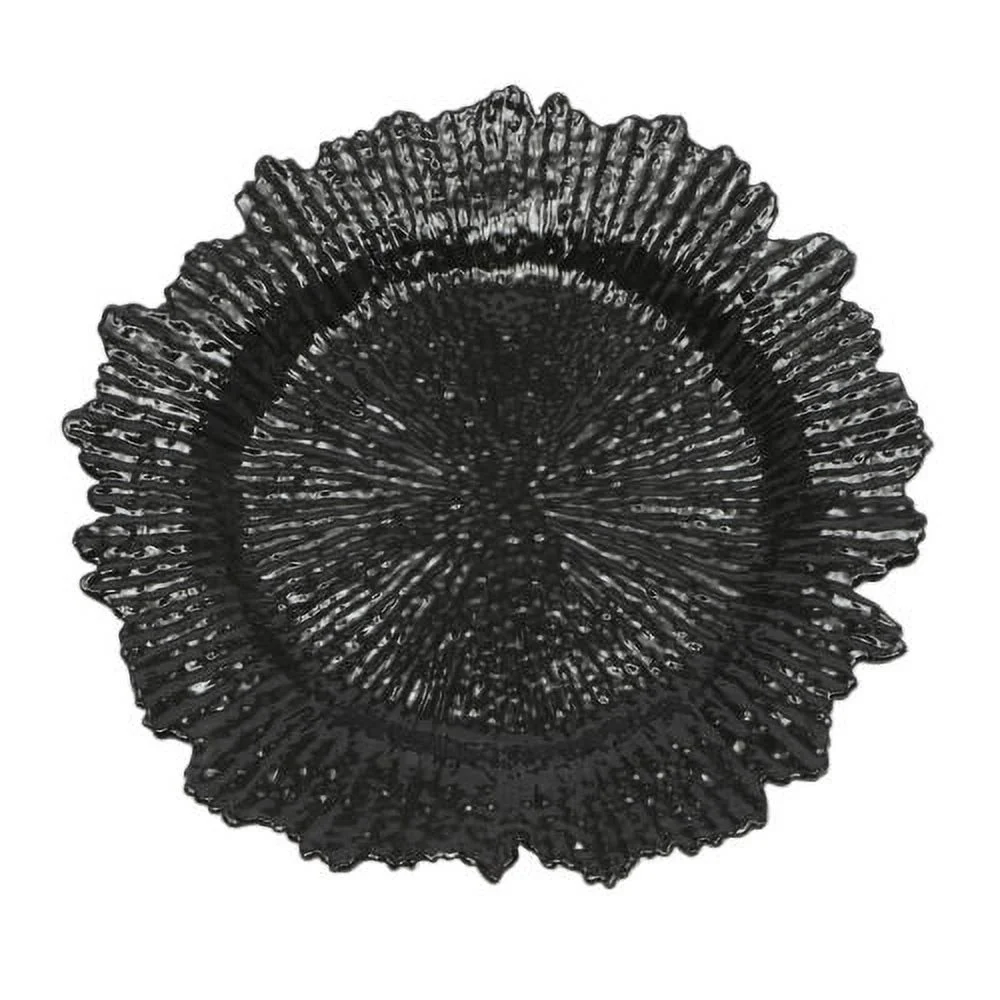 24pcs Modern Charger Plates Round Plastic Reef Plate Dinner Plates 12.6in