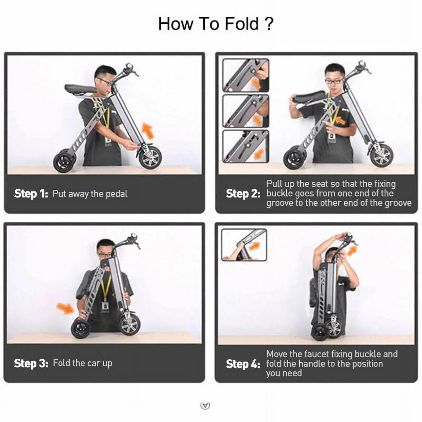 Ienyrid Electric Scooter Tricycle Foldable Electric Tricycle with Seat Ebike for Adult & Teens