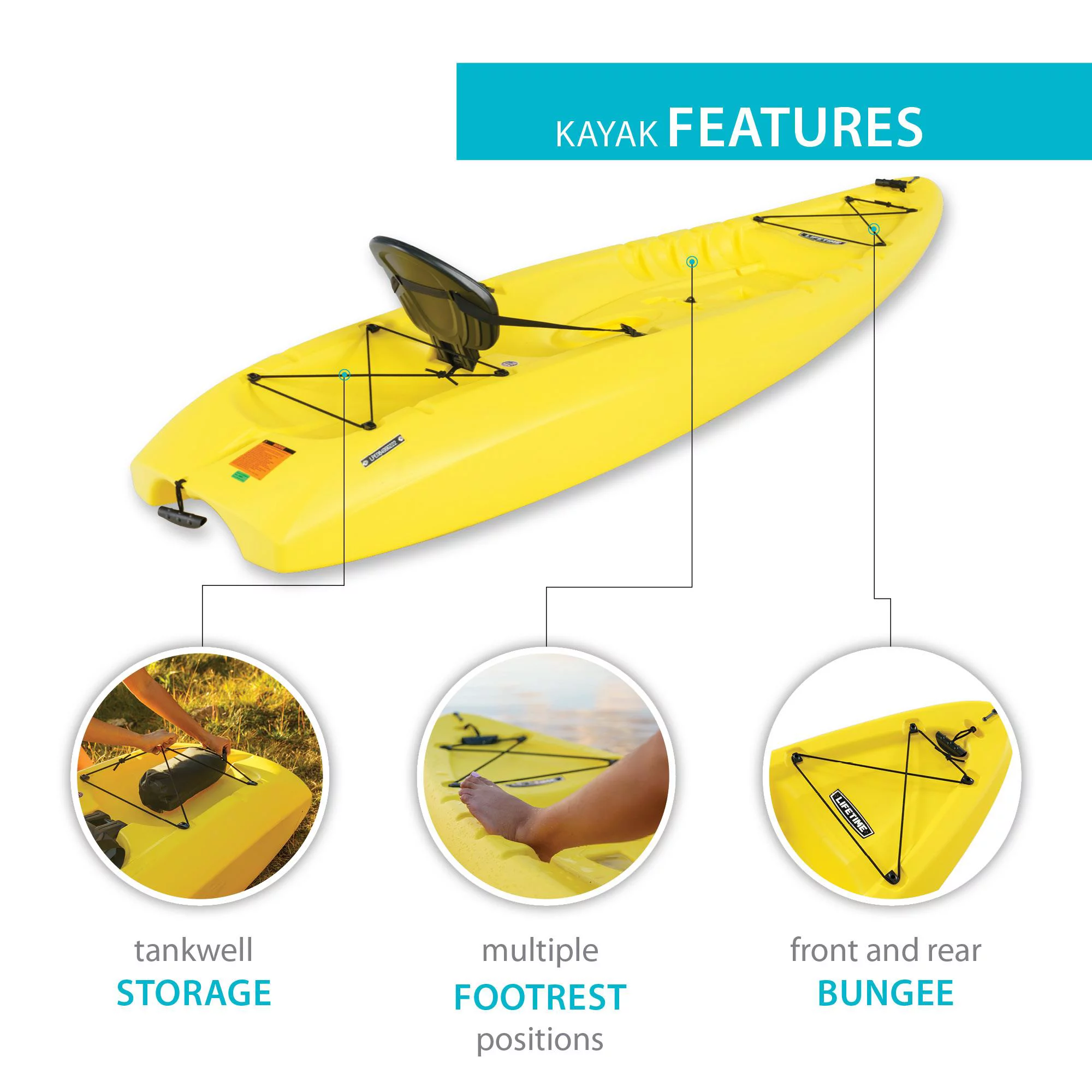 Lifetime Volt 85 Sit-On-Top Kayak - Yellow - 90613