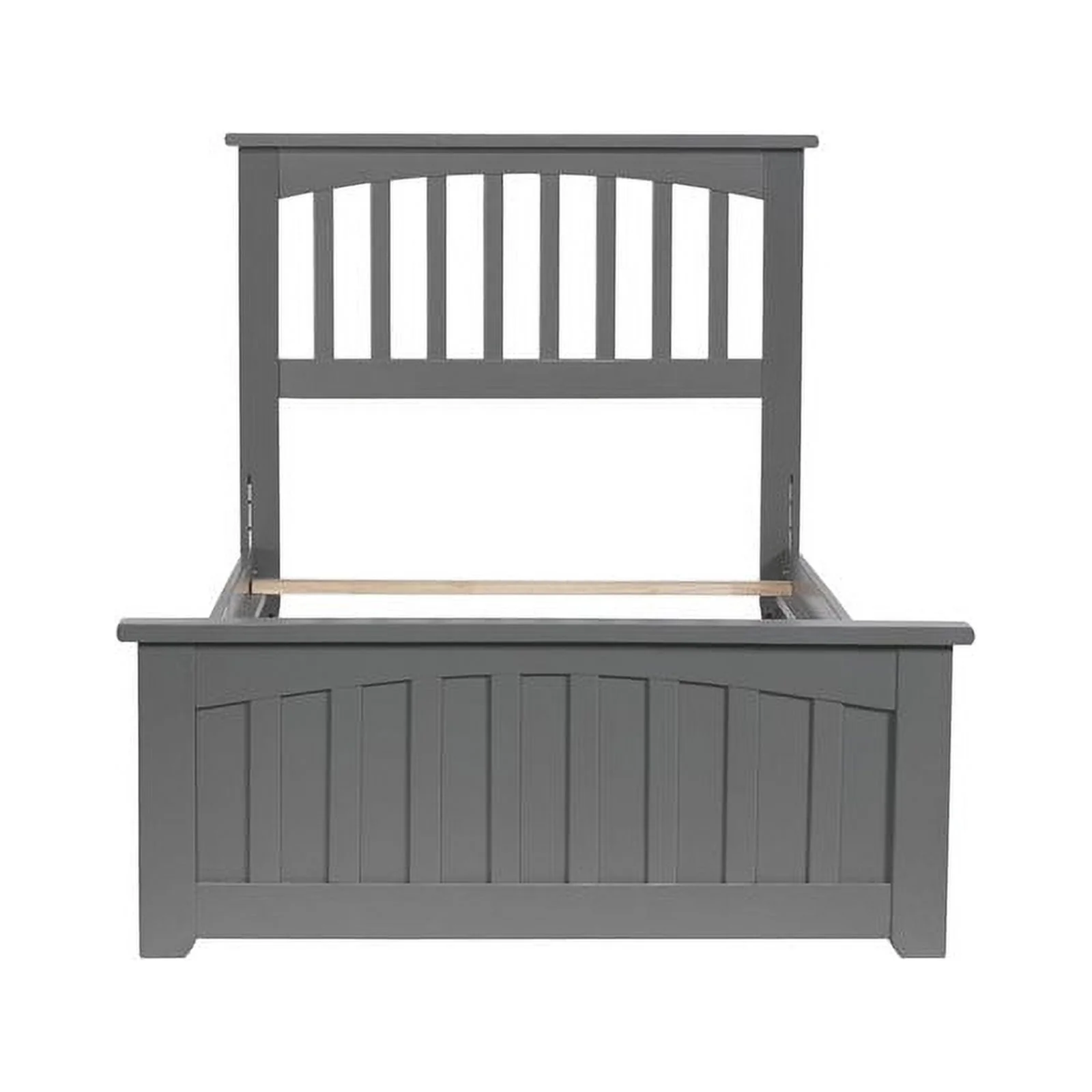 Leo & Lacey Traditional Solid Wood Twin Bed with Footboard in Gray