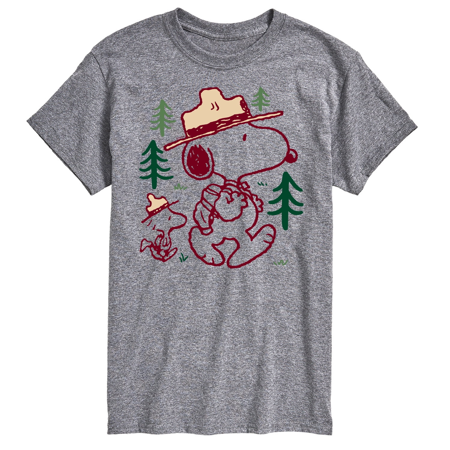 Peanuts - Snoopy and Woodstock Hiking - Men's Short Sleeve Graphic T-Shirt