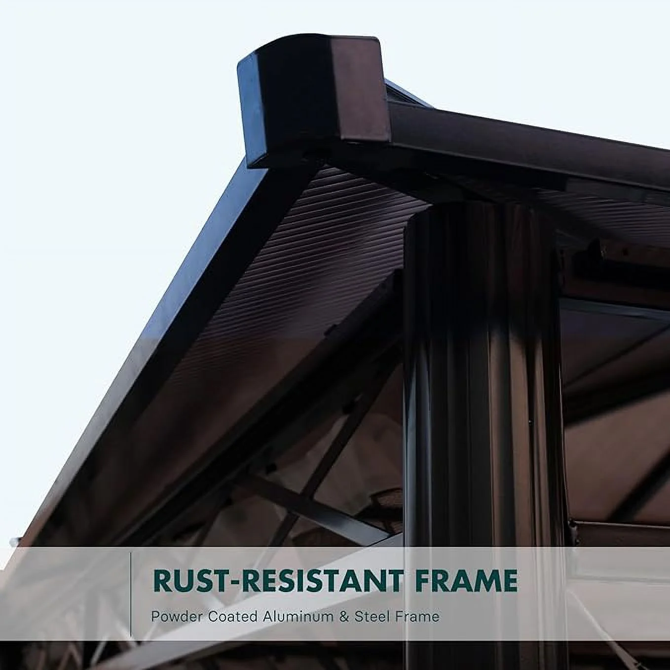 Grand Patio 10x12 Gazebo, Hardtop Gazebo, Single Roof Pergolas Metal Aluminum Frame UV 50+ Outdoor Canopy with Mosquito Netting and Curtains, Outdoor Shelter for Garden, Lawn, Backyard