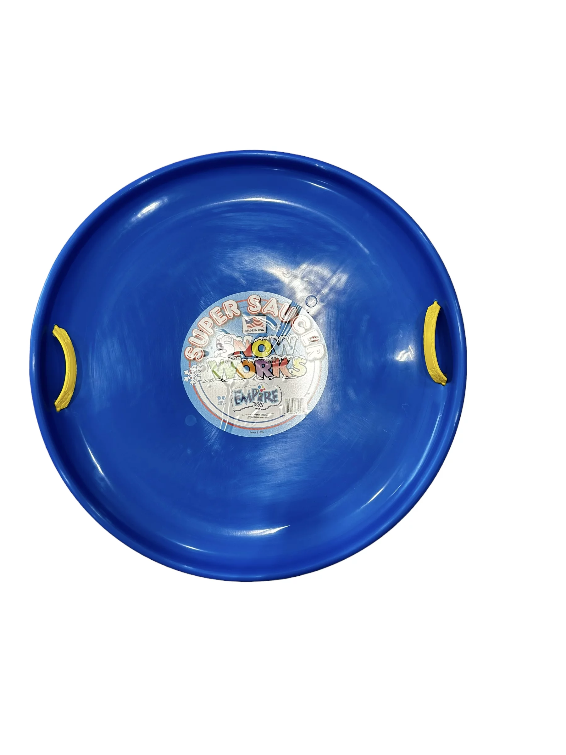 2 Super Saucer 28 Inch Round Snow Sled Red and Blue Made In USA