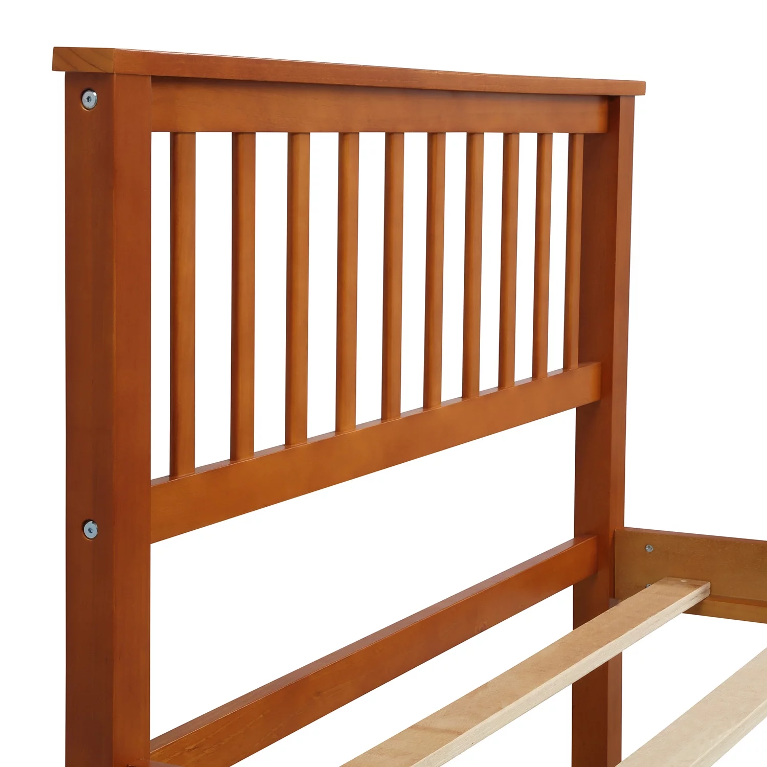 Wood Twin Size Platform Bed Frame with Headboard and Footboard for Kids Boys Girls Teens Adults, No Box Spring Need, Easy Assembly, Oak