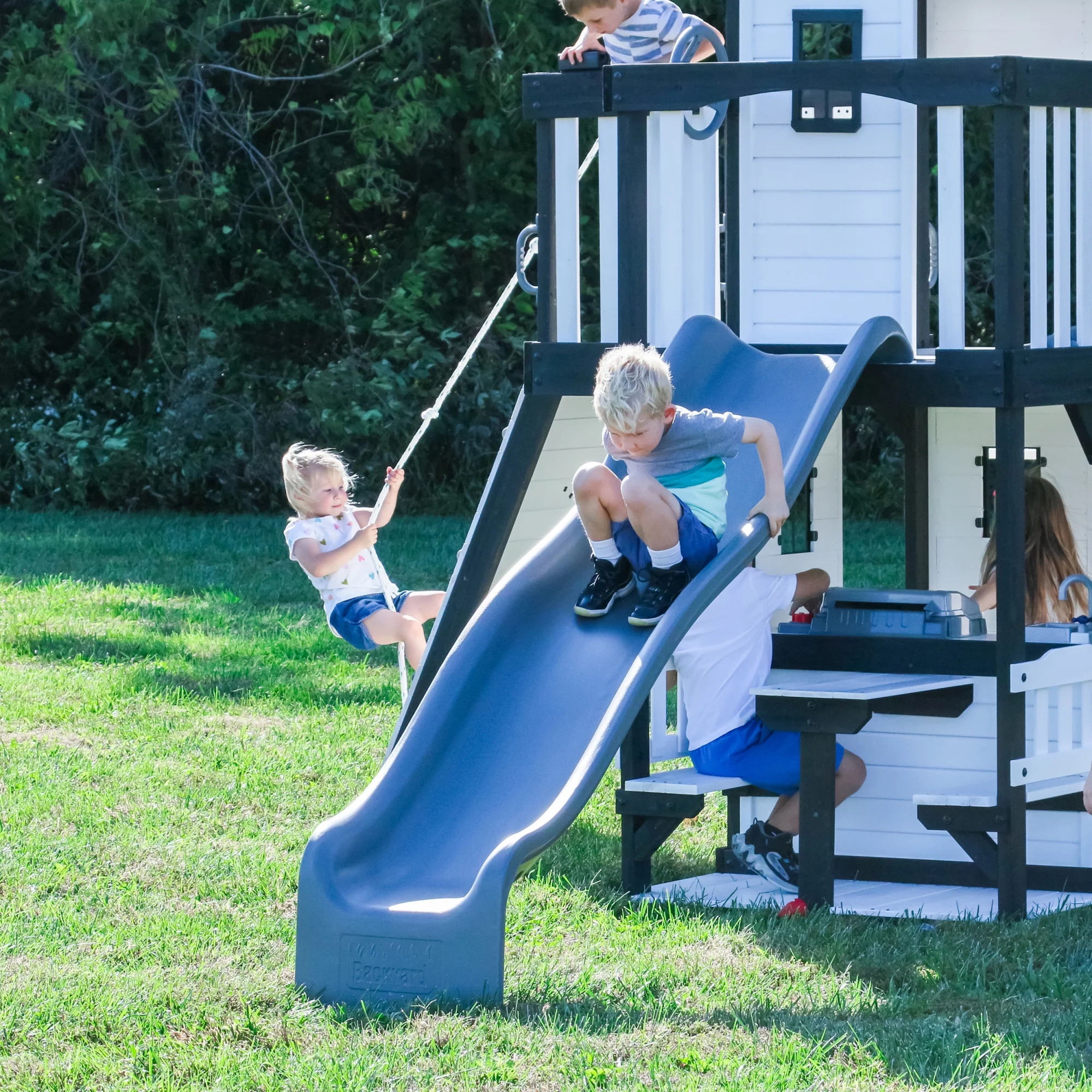 Backyard Discovery Canyon Creek Swing Set - White