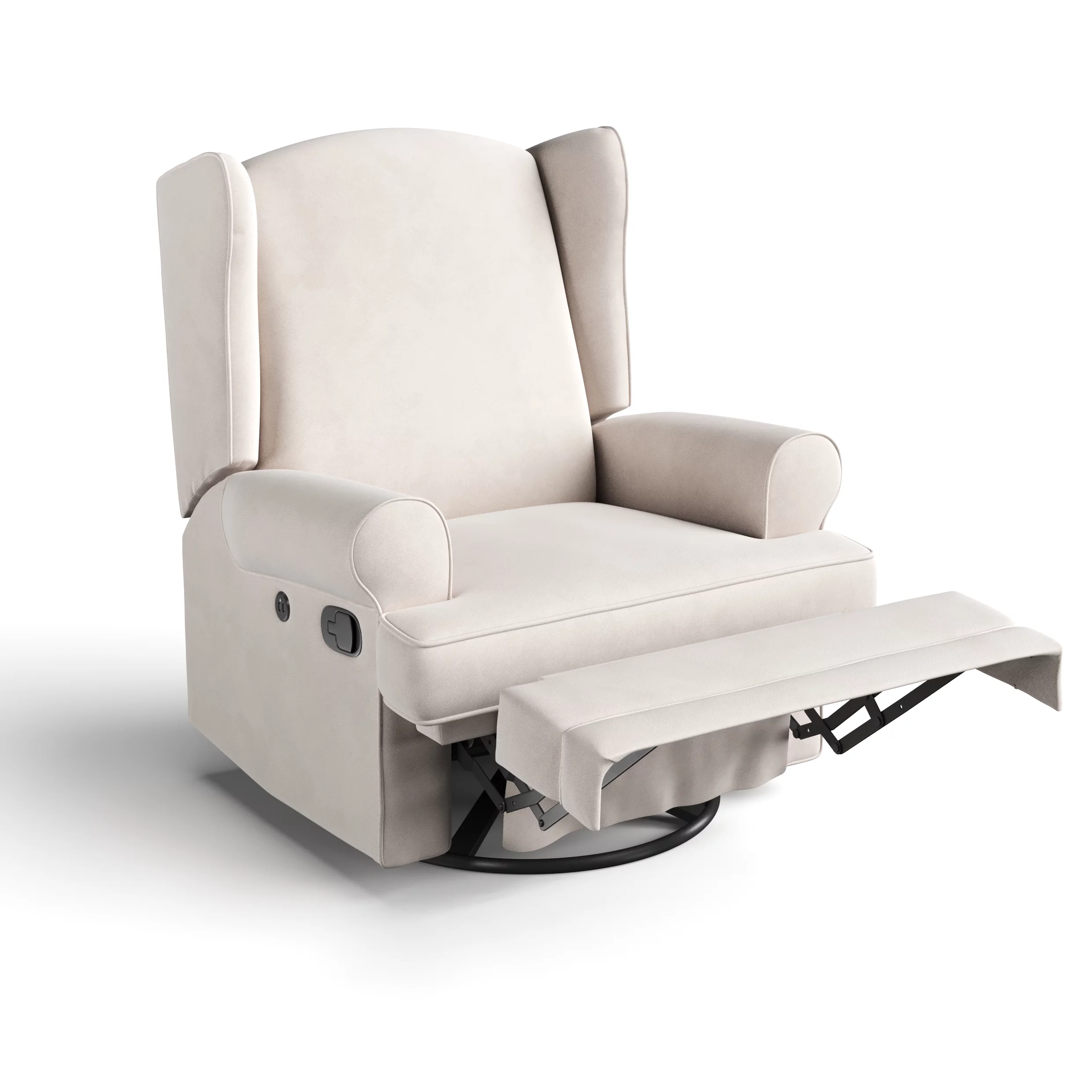 Storkcraft Serenity Wingback Children's Nursery Recline Glider with USB, Ivory