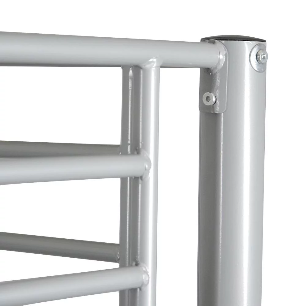 Ktaxon Twin Bed for Kids,Metal Frame with Ladder,Gray Bunk