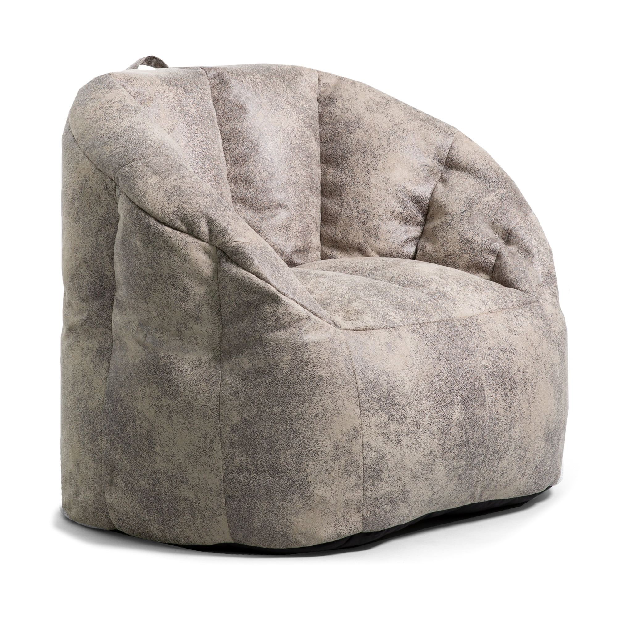 Big Joe Milano Large Bean Bag Chair, Cement Blazer, Vegan Leather Polyester Blend, 3.5 feet Big