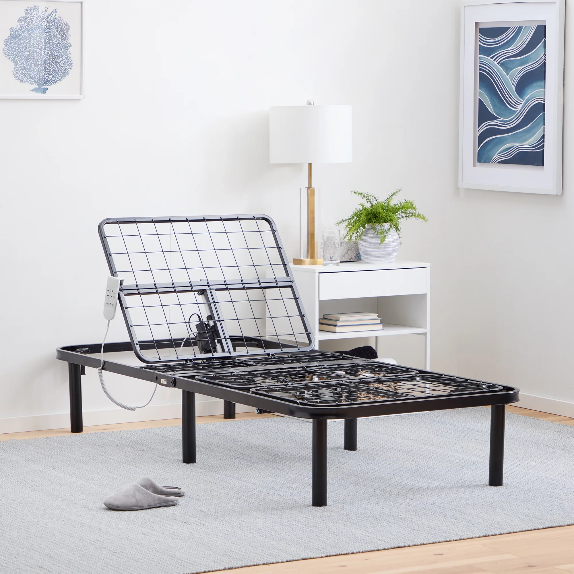 Lucid Basic Remote Controlled Steel Adjustable Bed Base, Twin XL