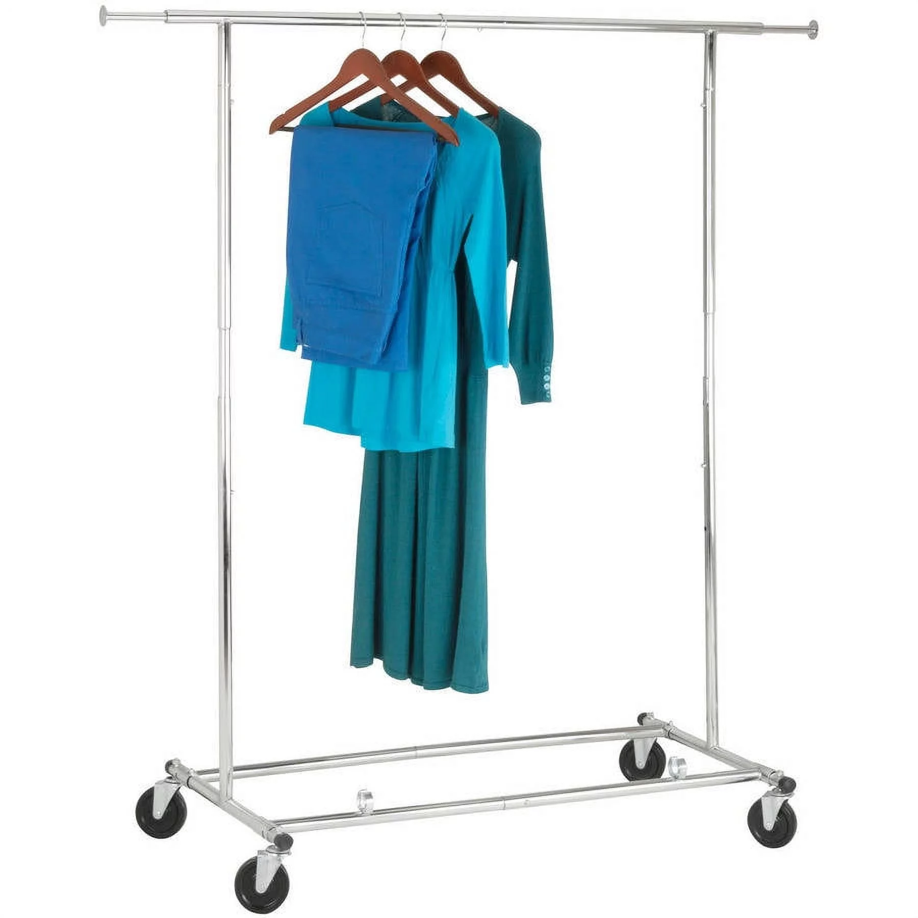 Honey-Can-Do Steel Folding Expandable Rolling Clothes Rack, Chrome